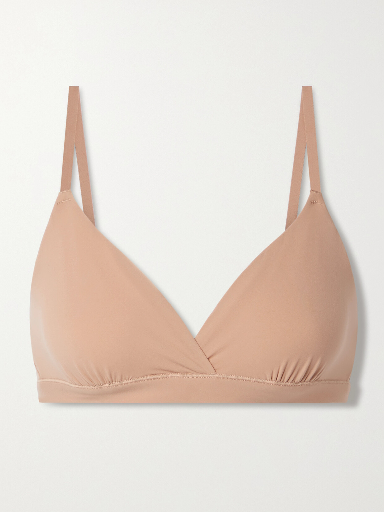 Skims - Fits Everybody Wrap-effect Triangle Stretch Bralette - Ochre