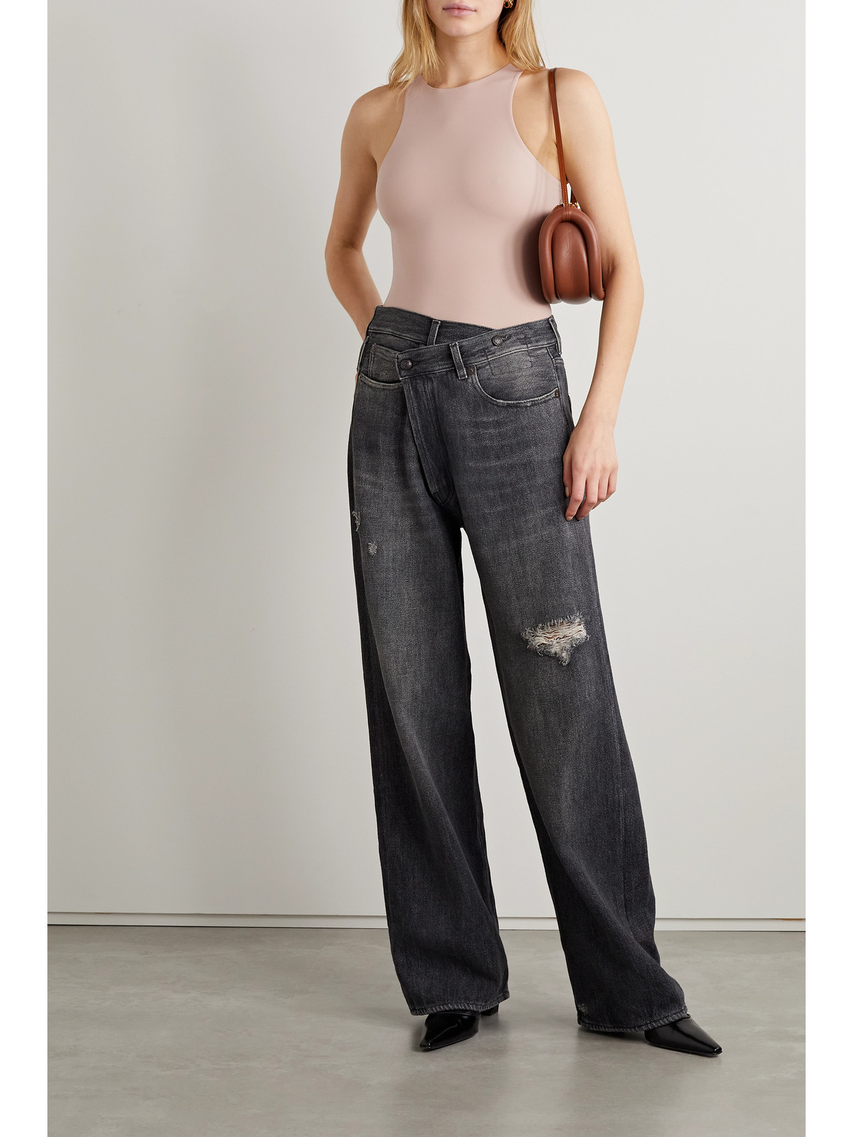 Skims Fits Everybody Stretch Satin-jersey Thong Bodysuit In Neutrals