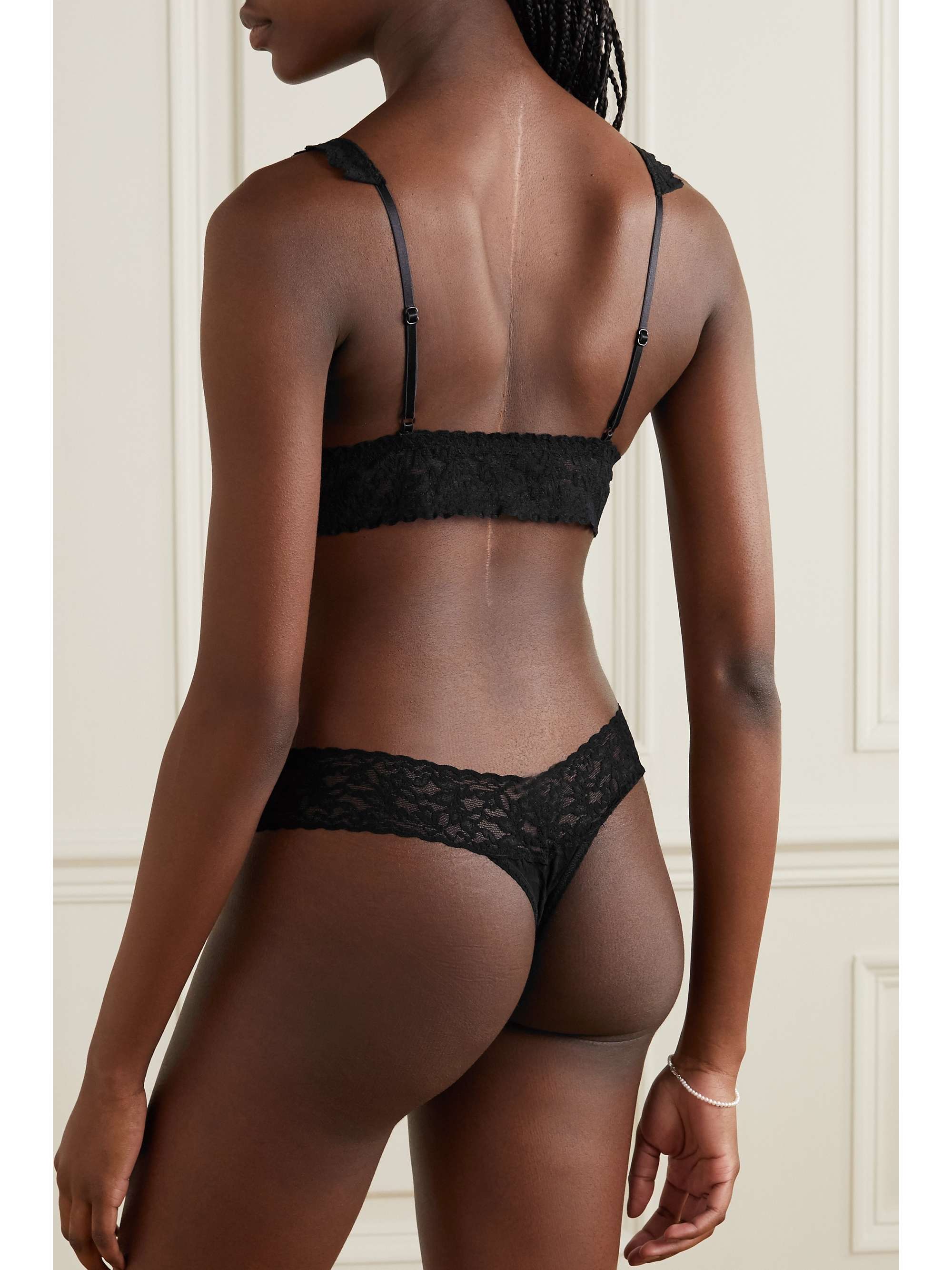 HANKY PANKY + NET SUSTAIN Signature set of three stretch-lace thongs