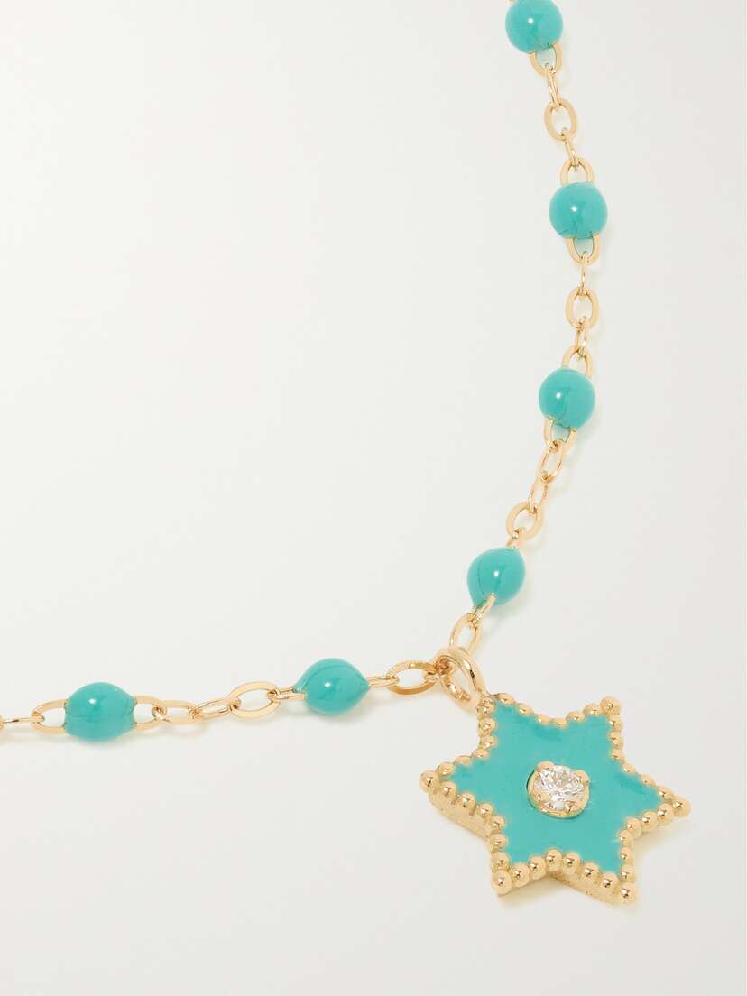 Gigi Clozeau Classic Gigi Star 18-karat Gold, Resin And Diamond Necklace