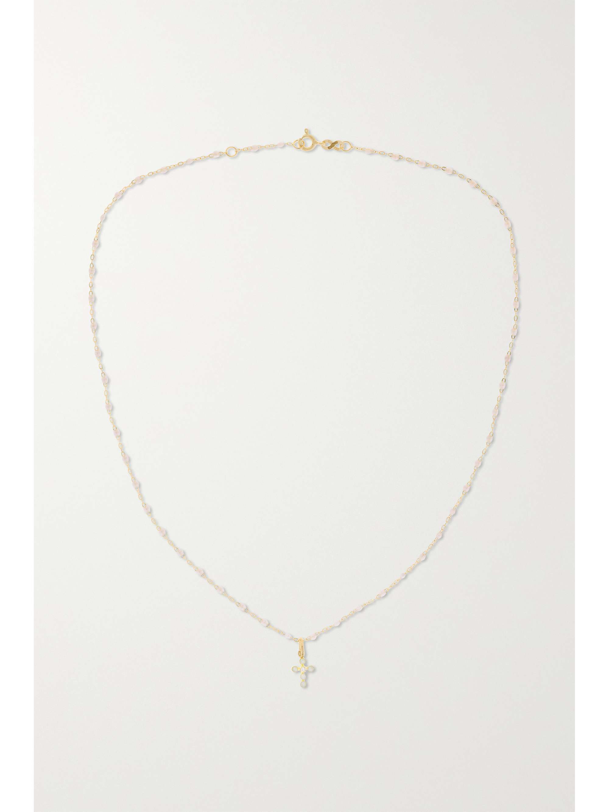 GIGI CLOZEAU Classic Gigi Cross 18-karat gold, resin and diamond necklace