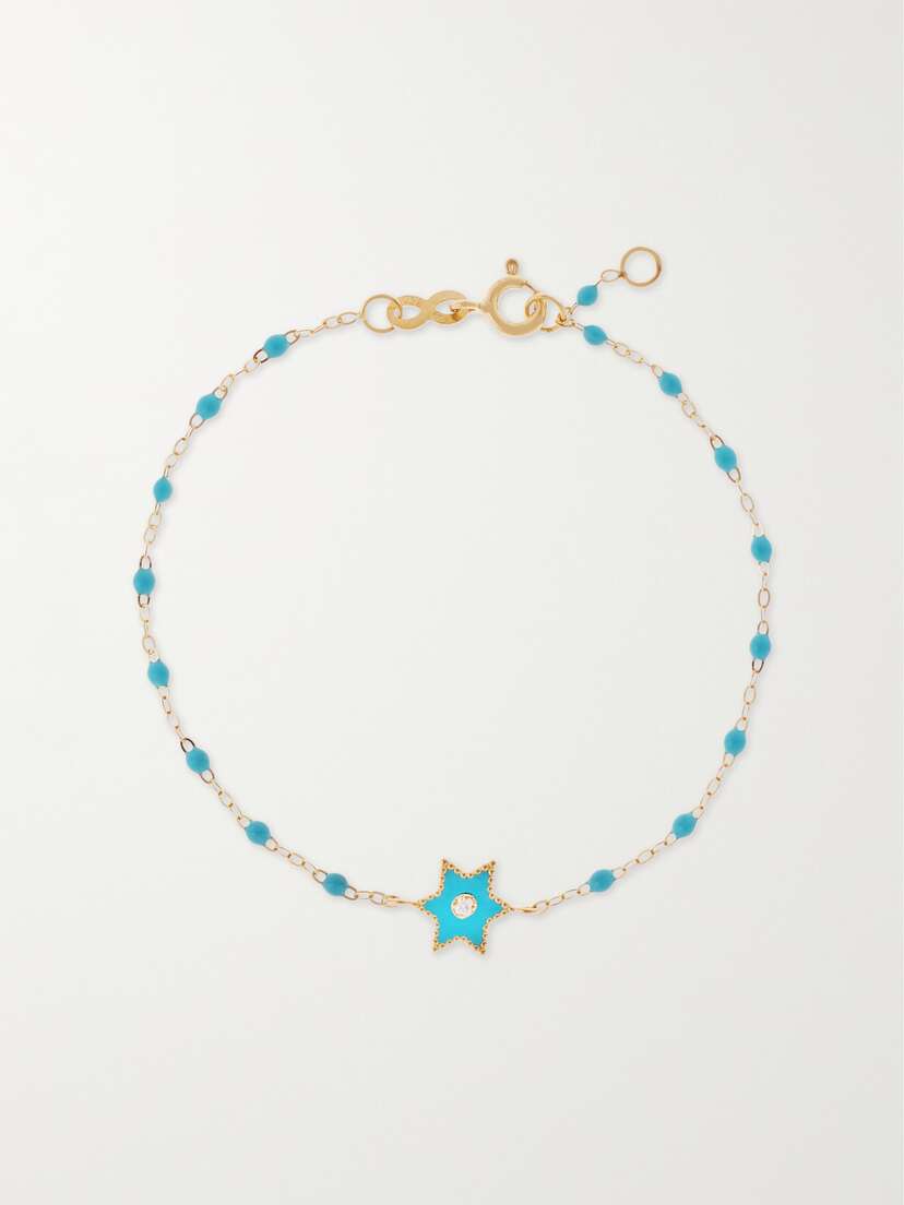 Gigi Clozeau Étoile 18-karat Gold, Resin And Diamond Bracelet
