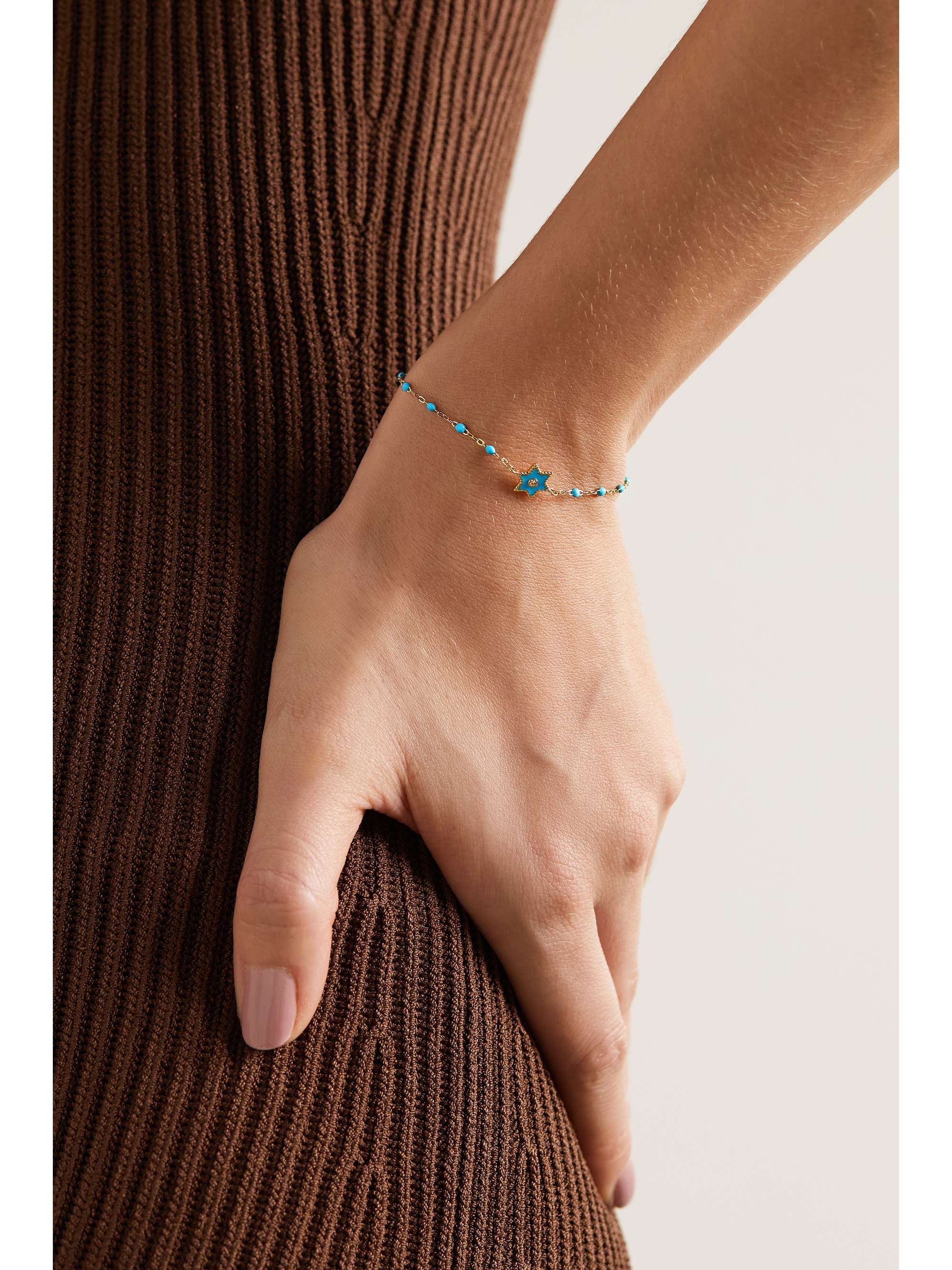 GIGI CLOZEAU Étoile 18-karat gold, resin and diamond bracelet