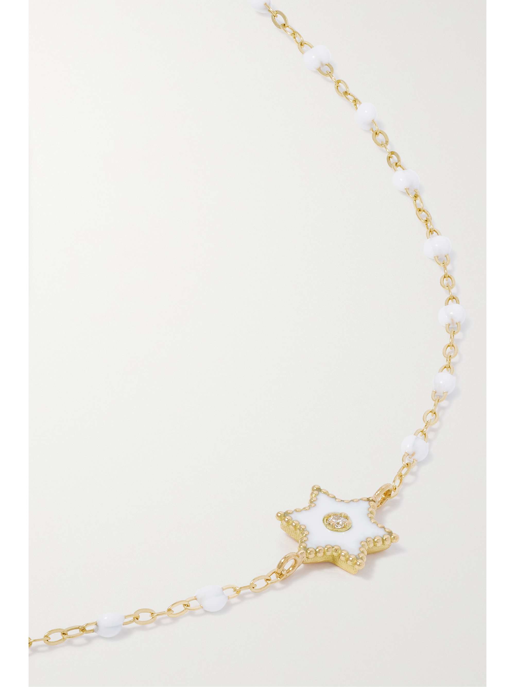 GIGI CLOZEAU Étoile 18-karat gold, resin and diamond bracelet