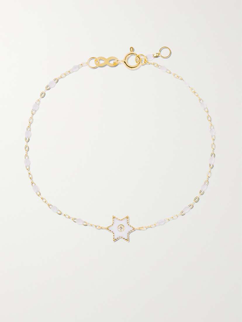 Gigi Clozeau Étoile 18-karat Gold, Resin And Diamond Bracelet