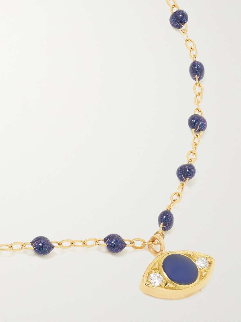 Gigi Clozeau Classic Gigi Eye 18-karat Gold, Resin, Lapis Lazuli And Diamond Necklace