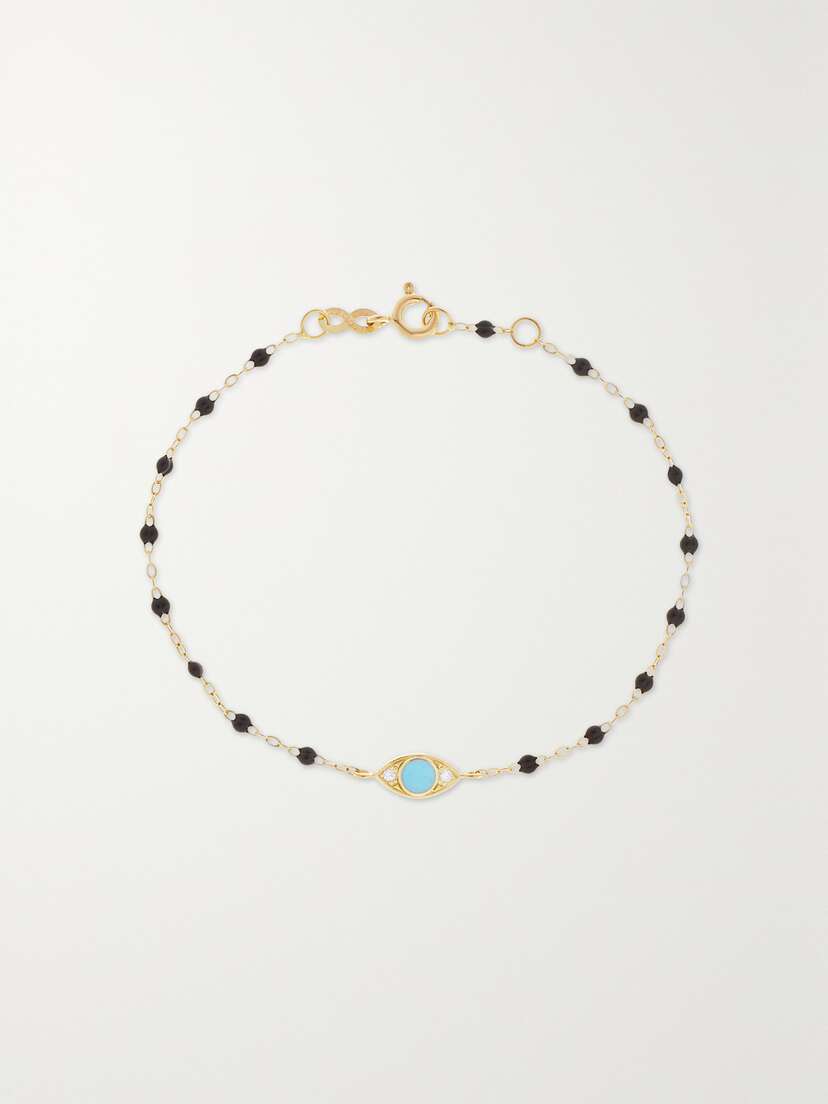 Gigi Clozeau Eye Sparkle Classic Gigi 18-karat Gold, Resin And Diamond Bracelet