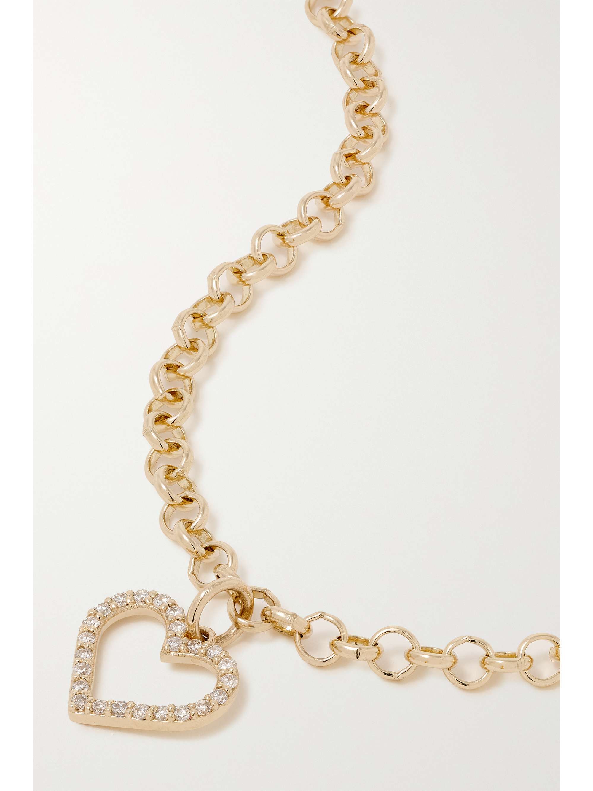 SYDNEY EVAN Open Heart 14-karat gold diamond bracelet