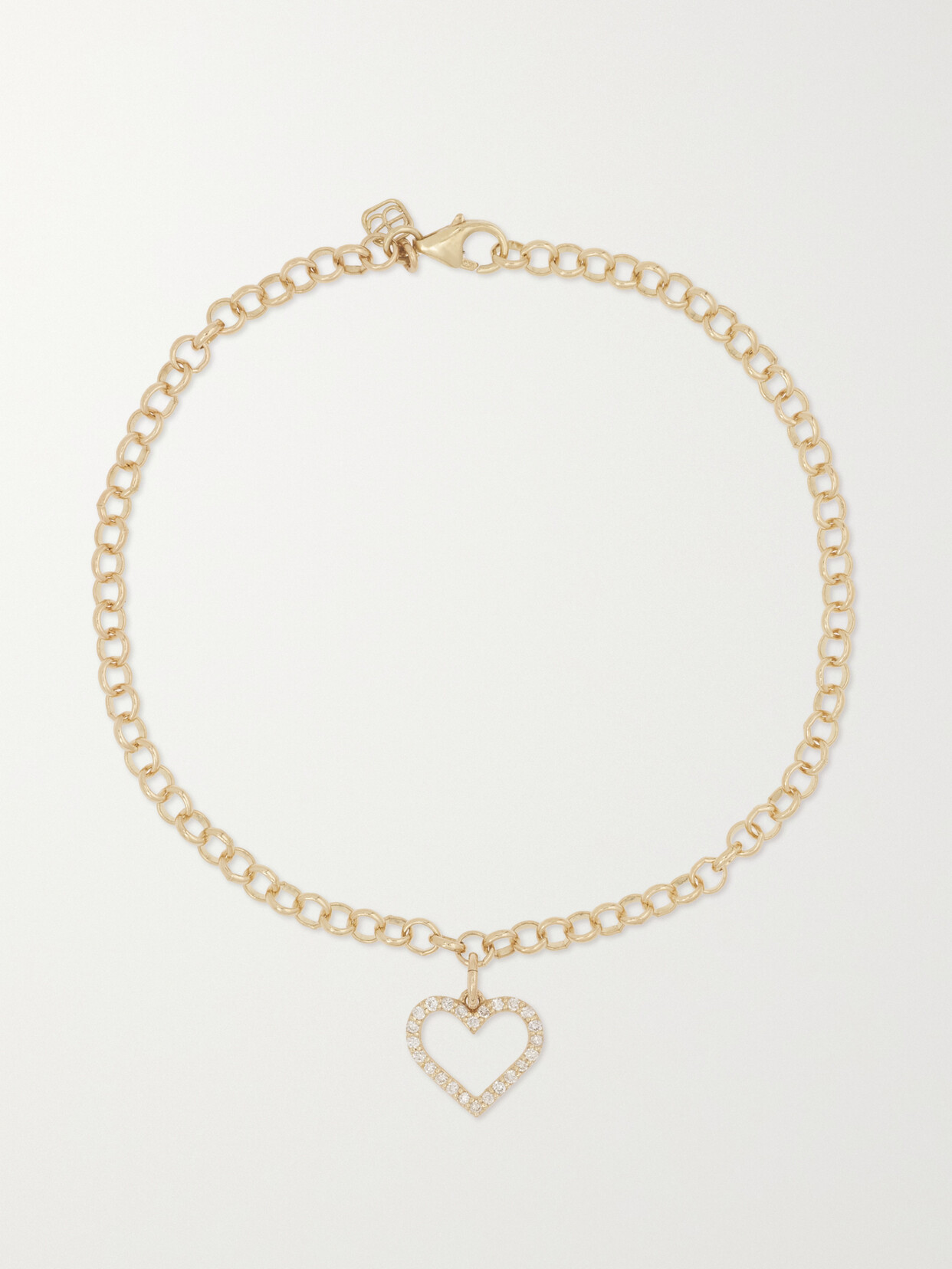 Sydney Evan - Open Heart 14-karat Gold Diamond Bracelet - one size