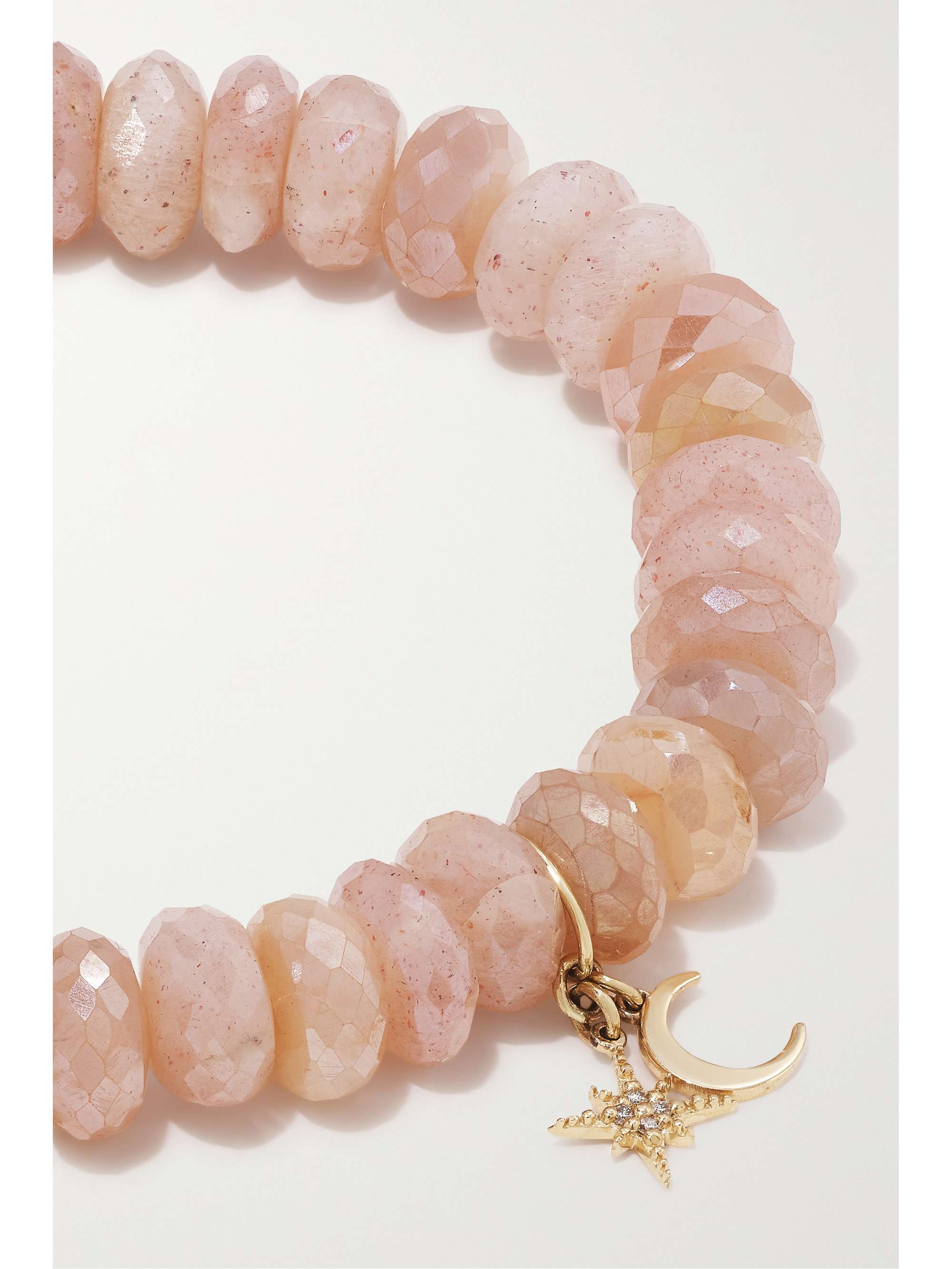 SYDNEY EVAN Celestial Duo 14-karat gold, moonstone and diamond bracelet