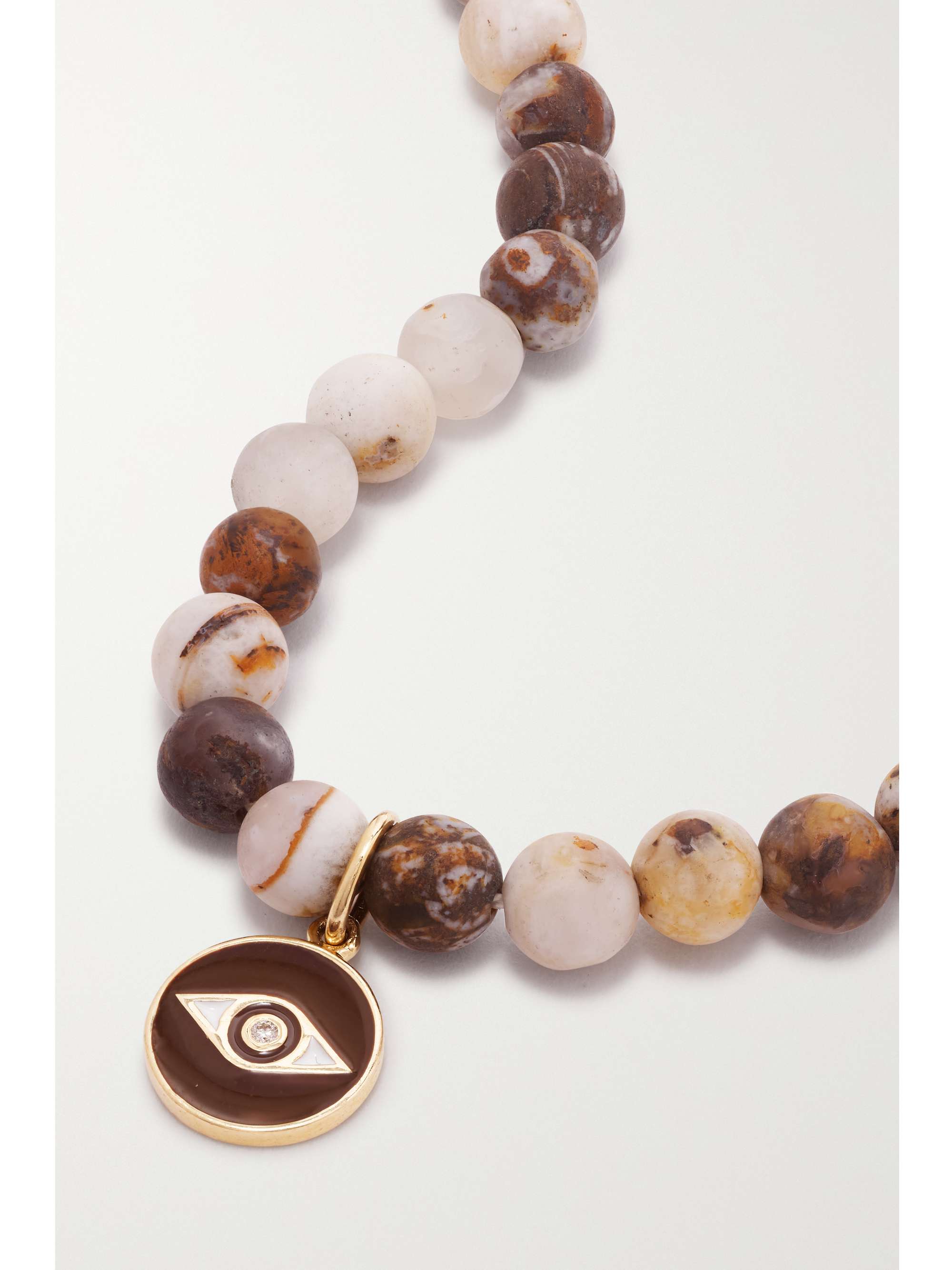 SYDNEY EVAN Evil Eye 14-karat gold, enamel, opal and diamond necklace