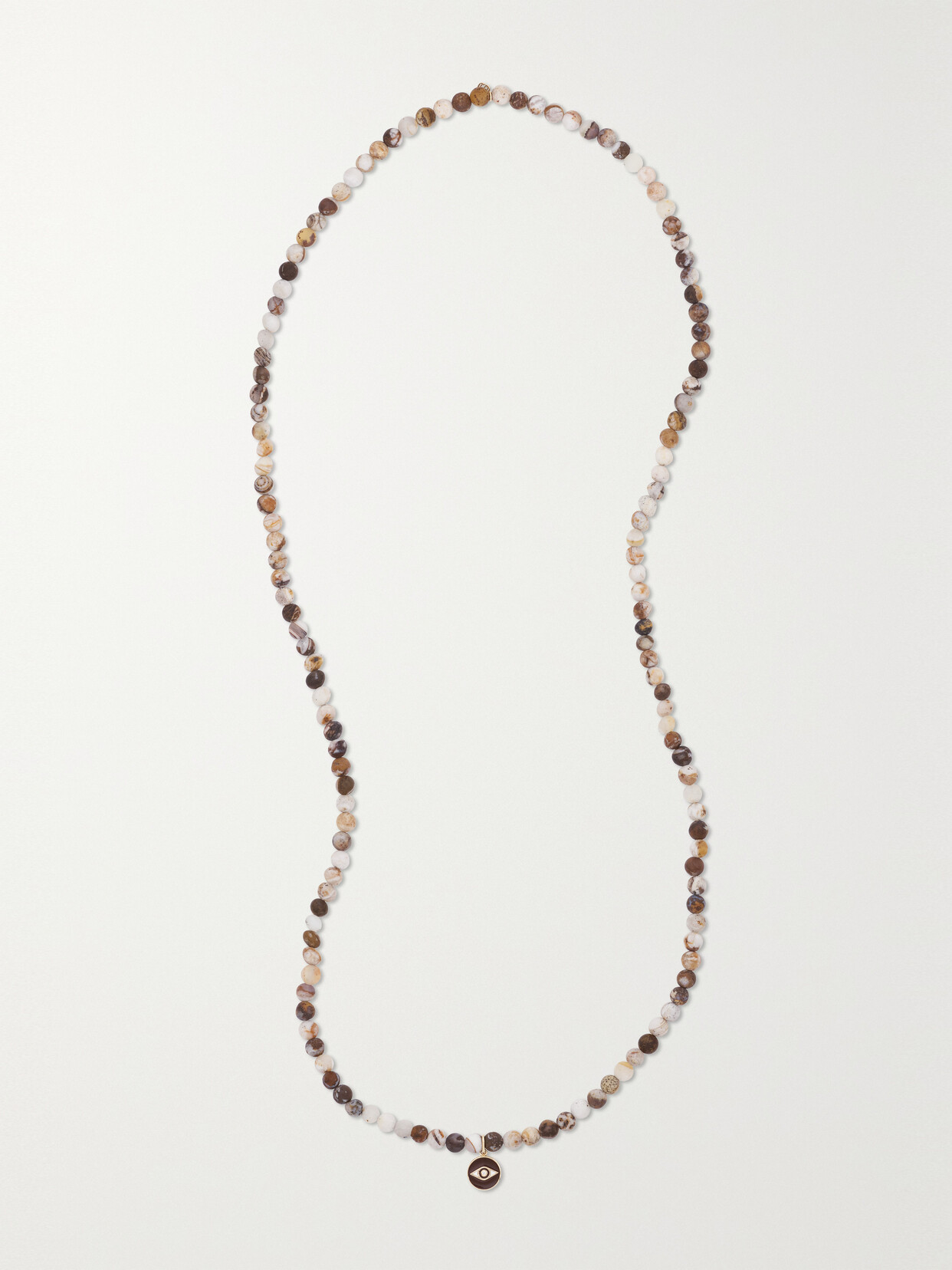 Sydney Evan Evil Eye 14-karat Gold, Enamel, Opal And Diamond Necklace