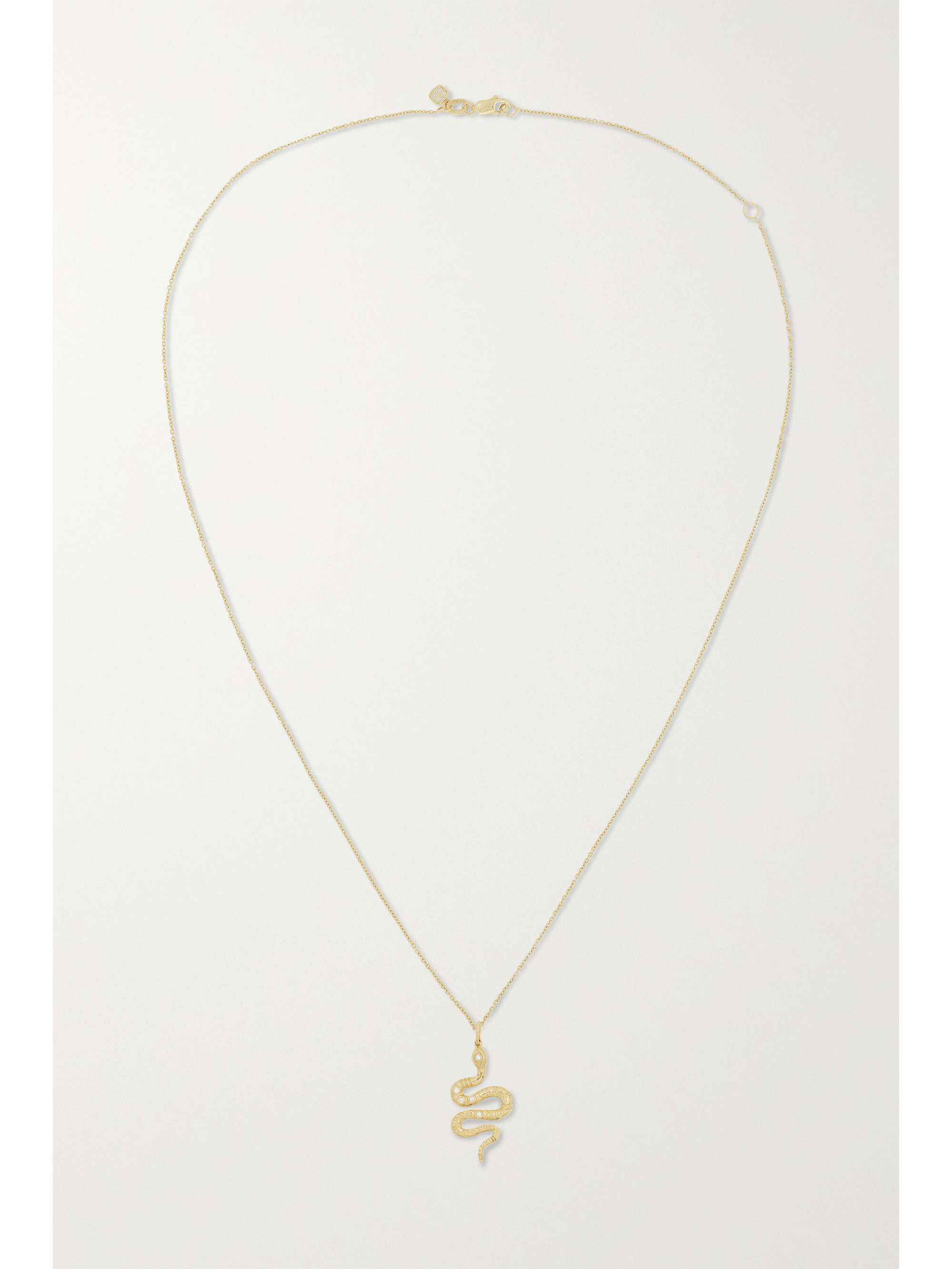 SYDNEY EVAN Snake 14-karat gold diamond necklace