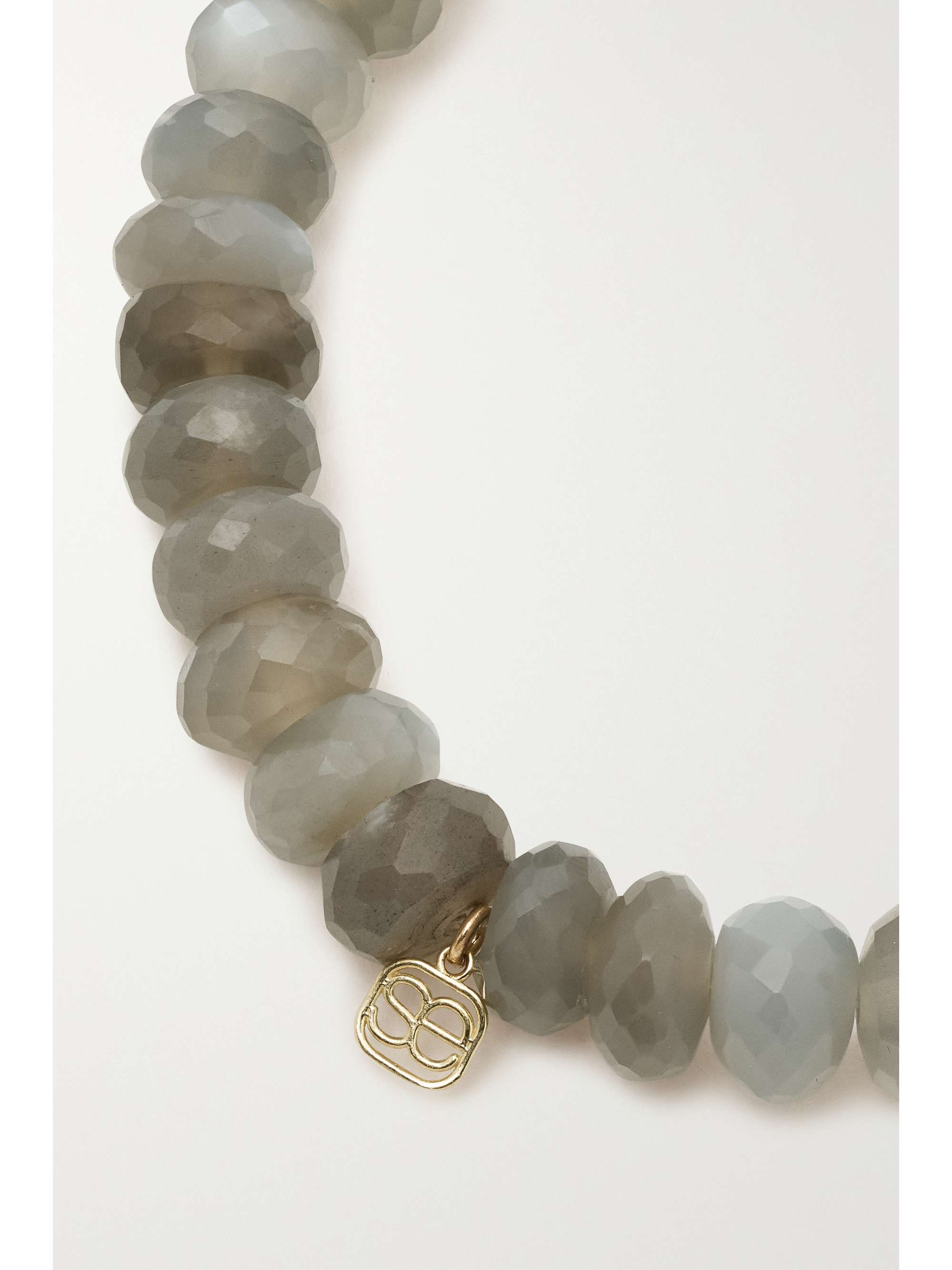 SYDNEY EVAN Elephant 14-karat gold, moonstone and diamond bracelet