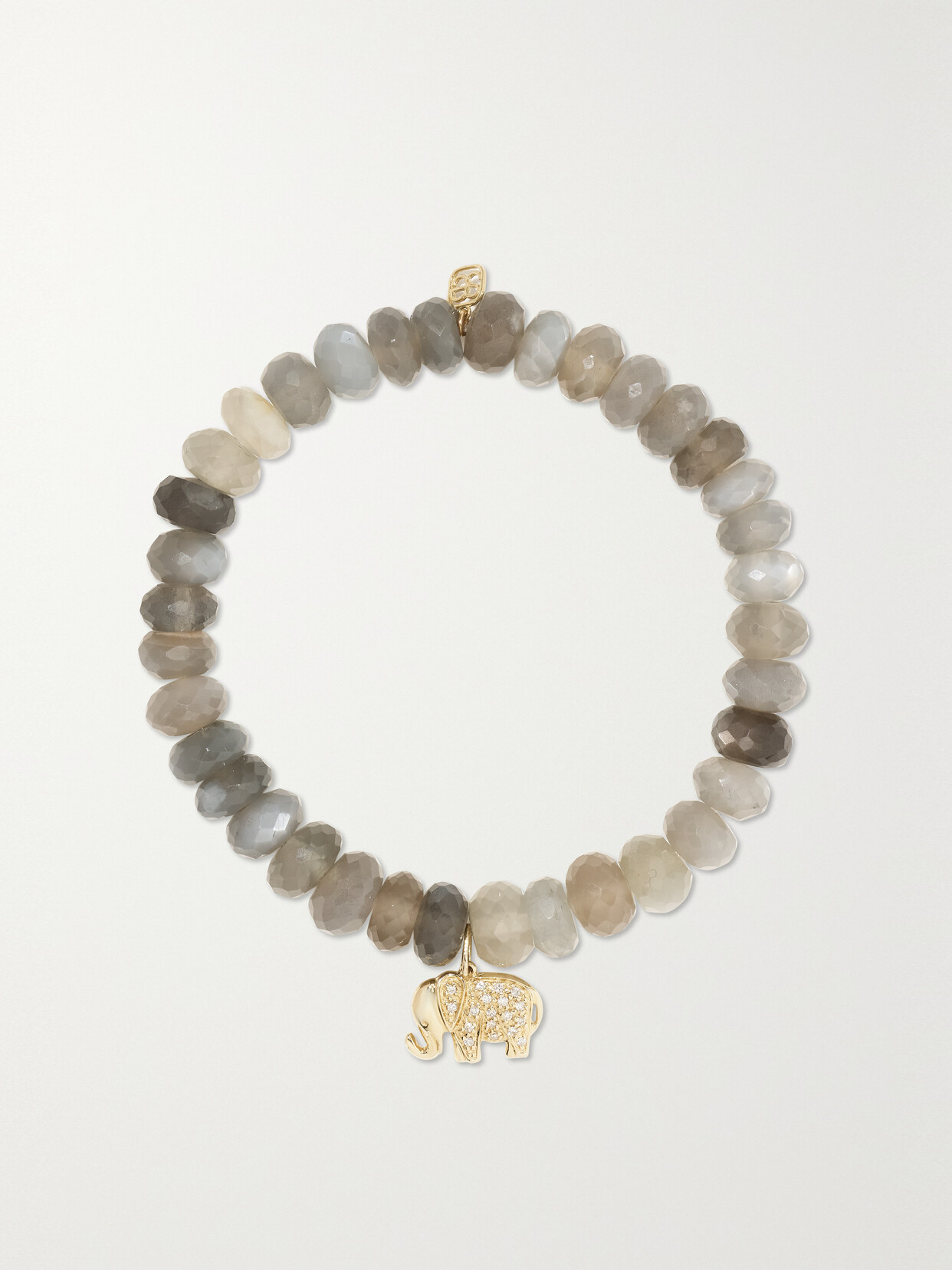 Sydney Evan - Elephant 14-karat Gold, Moonstone And Diamond Bracelet - Gray