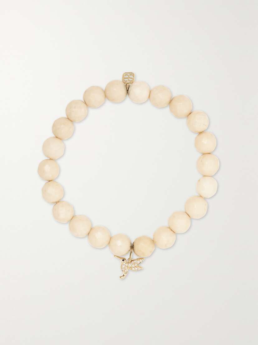 Sydney Evan Hummingbird 14-karat Gold Multi-stone Bracelet