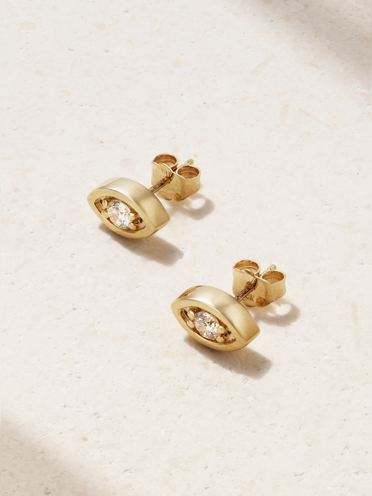 Sydney Evan - Evil Eye 14-karat Gold Diamond Earrings - One size