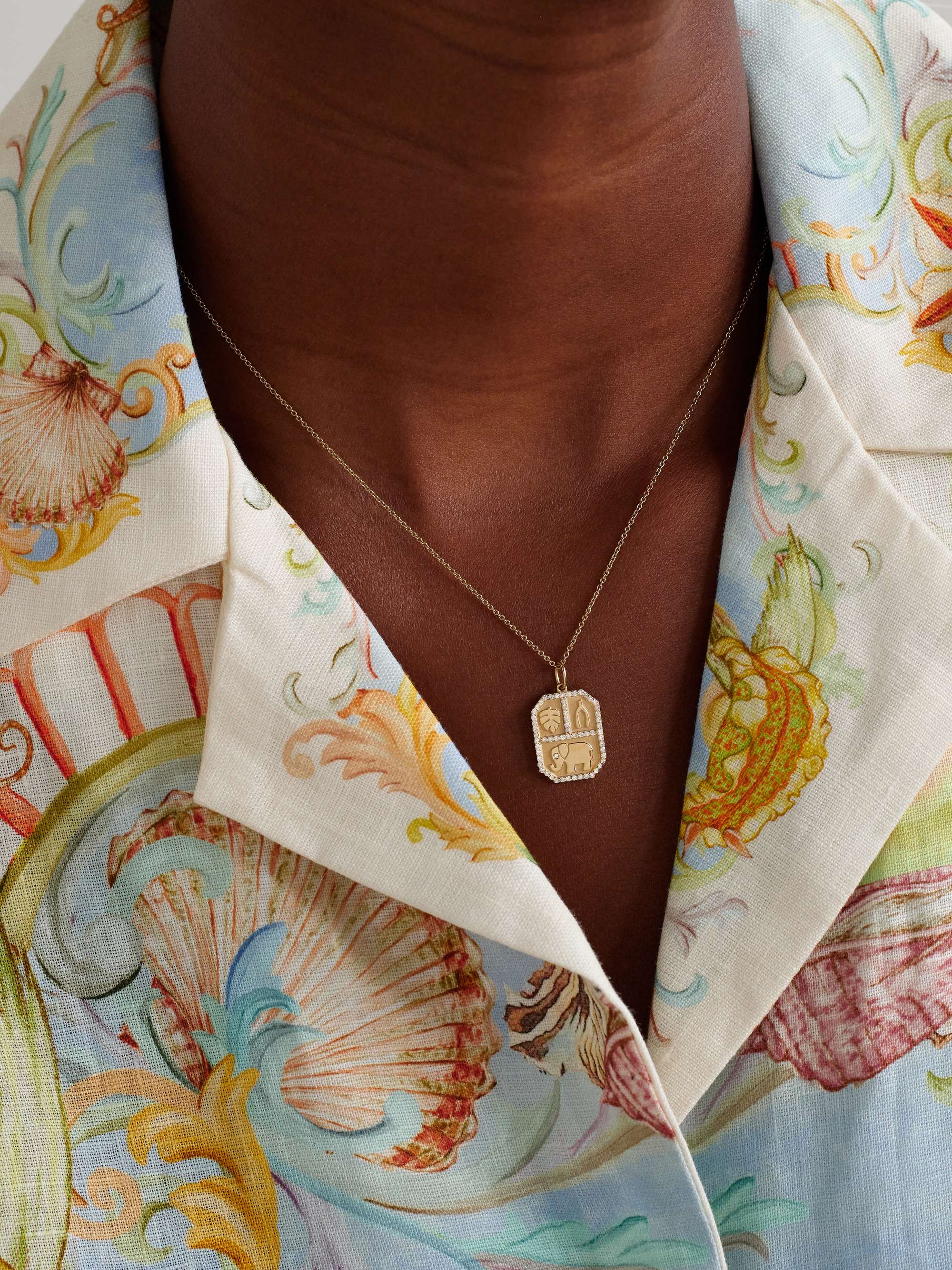 SYDNEY EVAN Icon 14K 黄金钻石项链