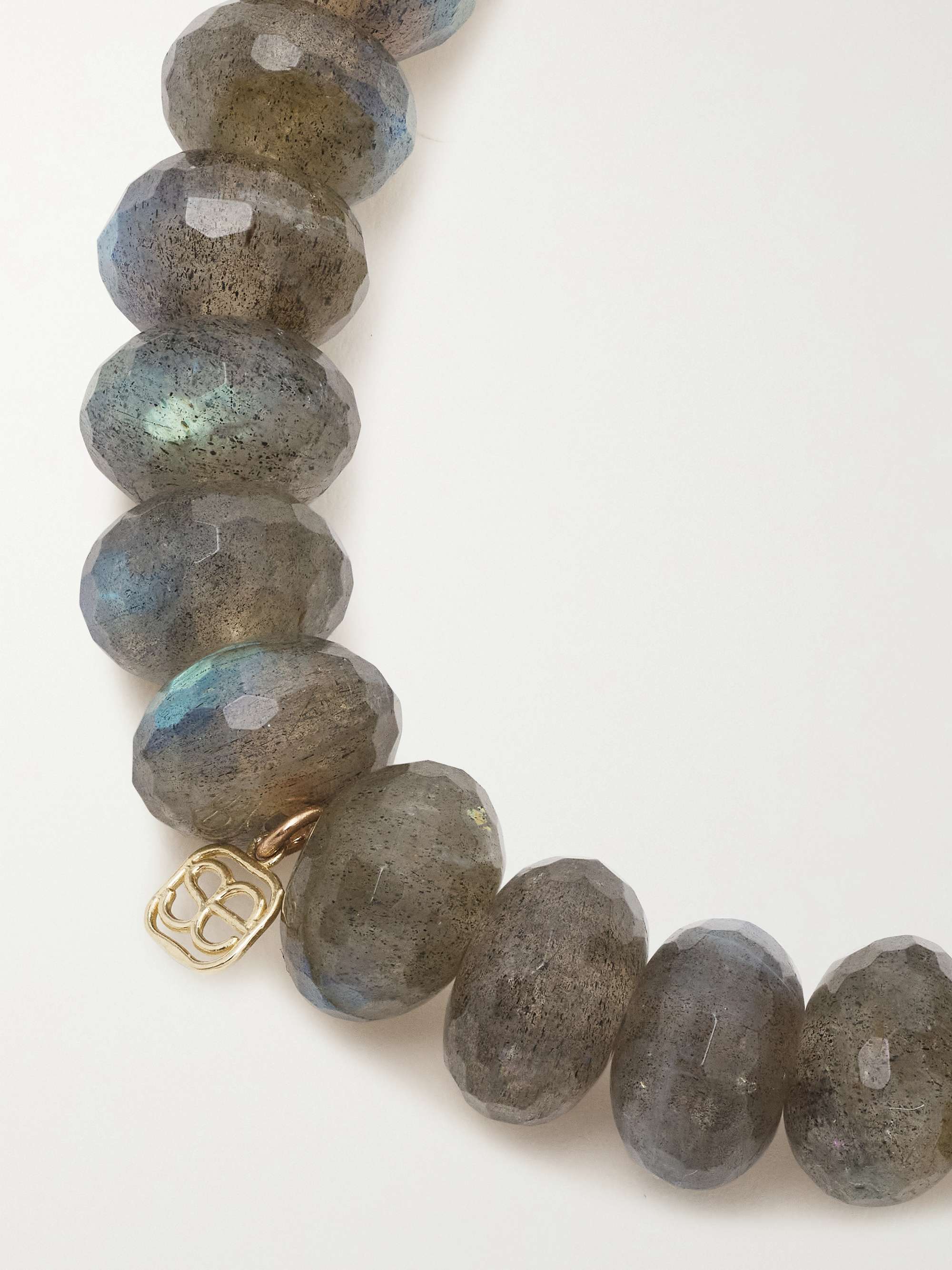 SYDNEY EVAN Lightning Bolt 14-karat gold, labradorite and diamond bracelet