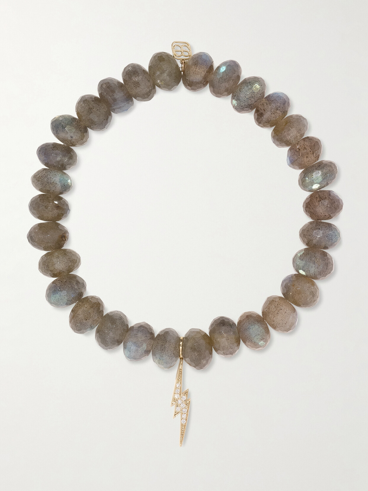 Sydney Evan - Lightning Bolt 14-karat Gold, Labradorite And Diamond Bracelet - Brown