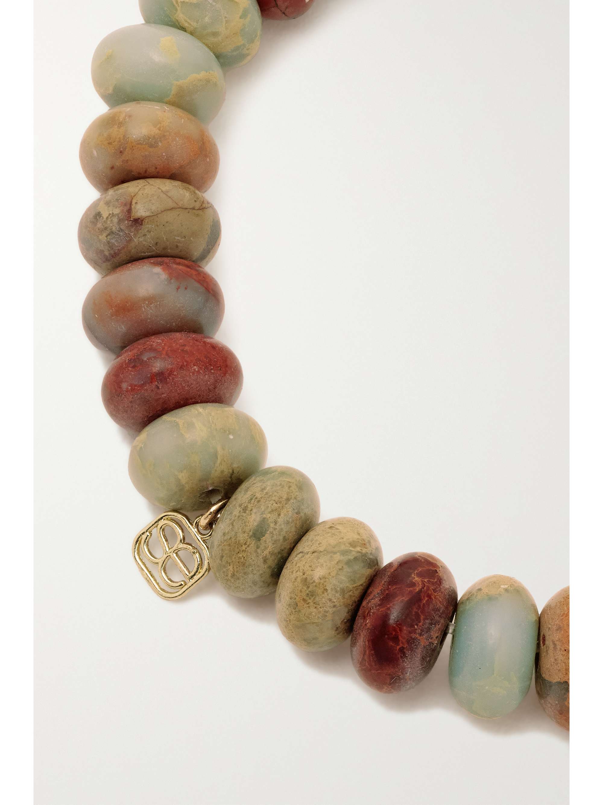 SYDNEY EVAN Cowboy Happy Face 14-karat gold, jasper, enamel and diamond ...