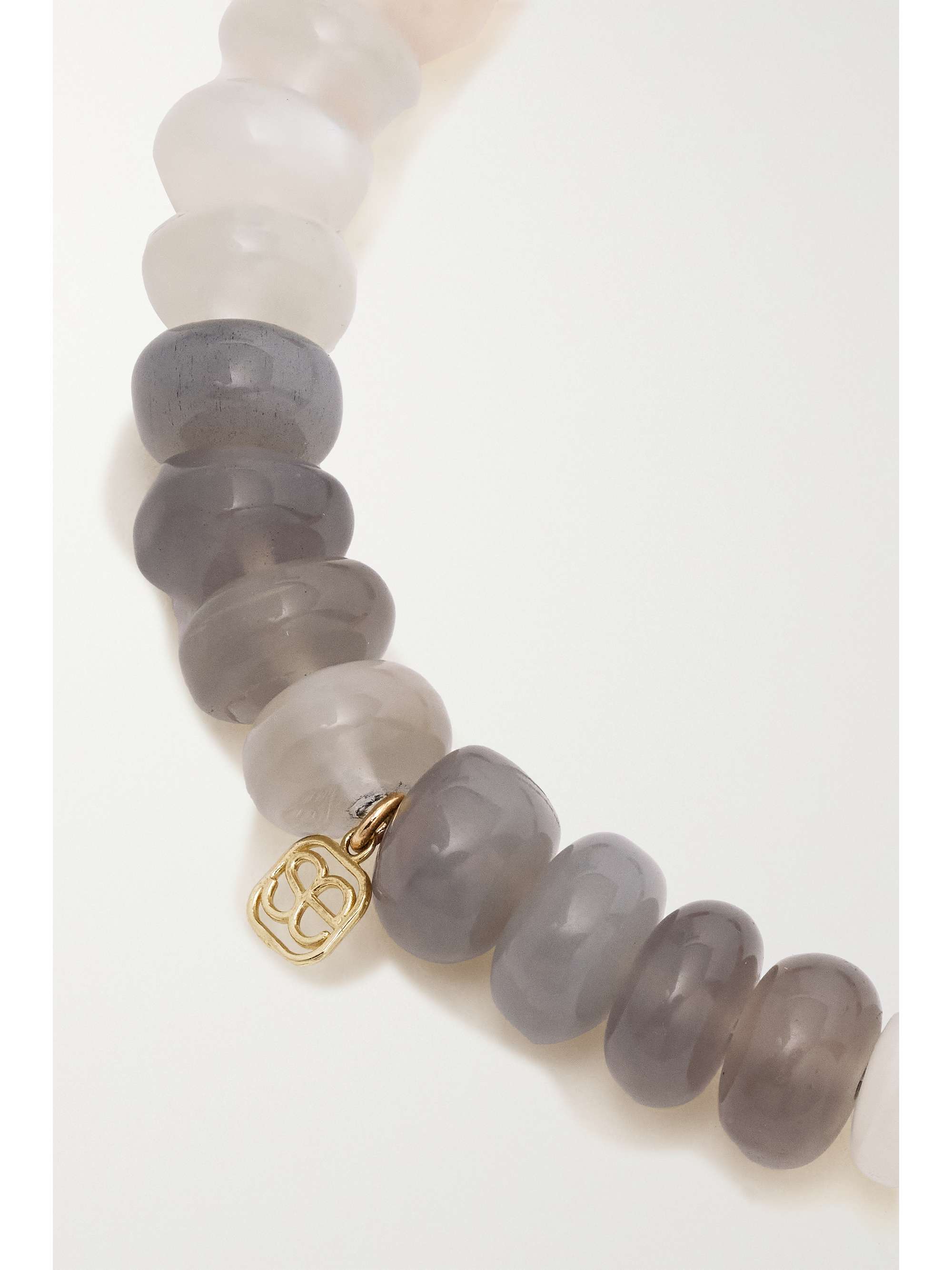 SYDNEY EVAN Sheriff Badge 14-karat gold, moonstone and diamond bracelet