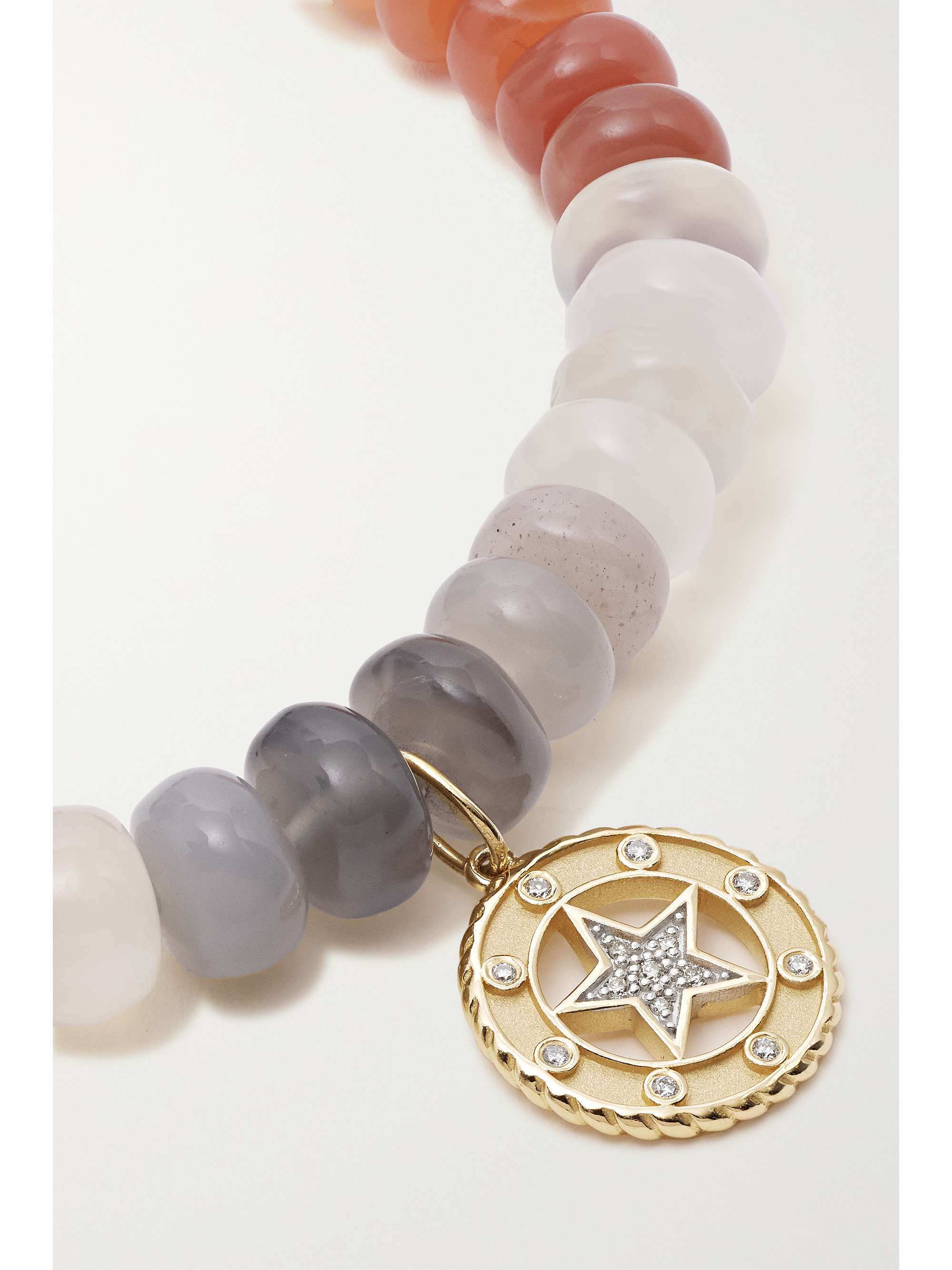 SYDNEY EVAN Sheriff Badge 14-karat gold, moonstone and diamond bracelet