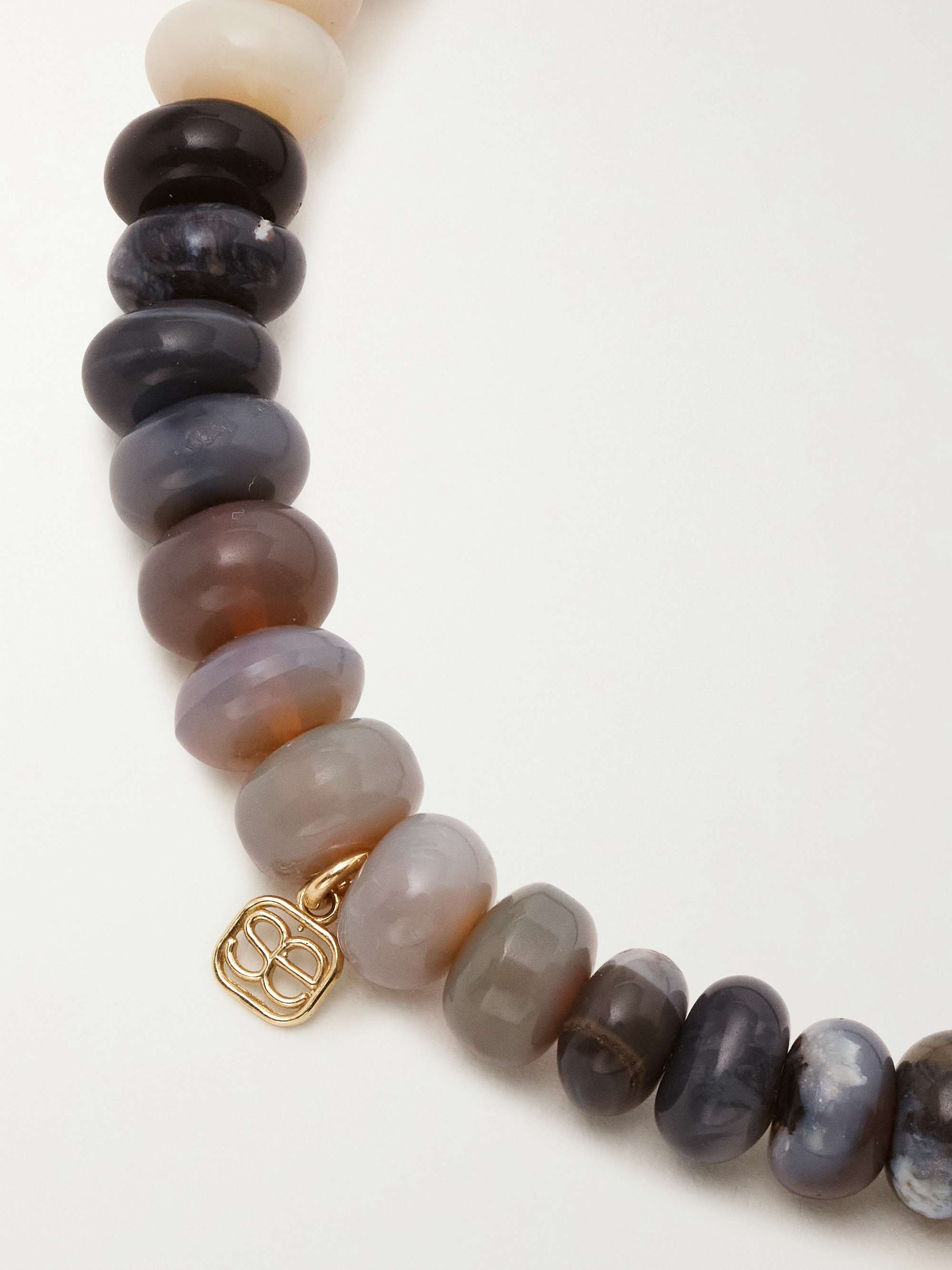 SYDNEY EVAN Small Moon and Star 14-karat gold, opal and diamond bracelet