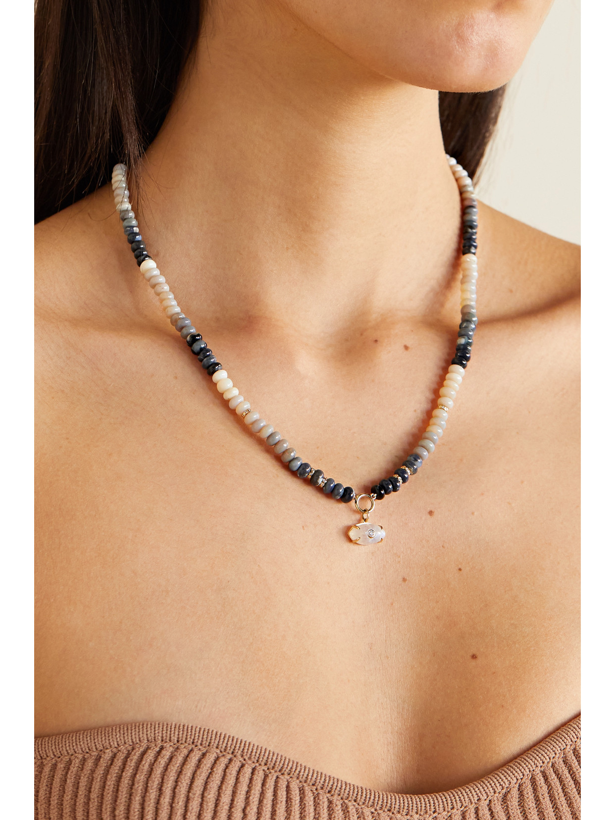 Sydney Evan 14-karat Gold Multi-stone Necklace In Gold