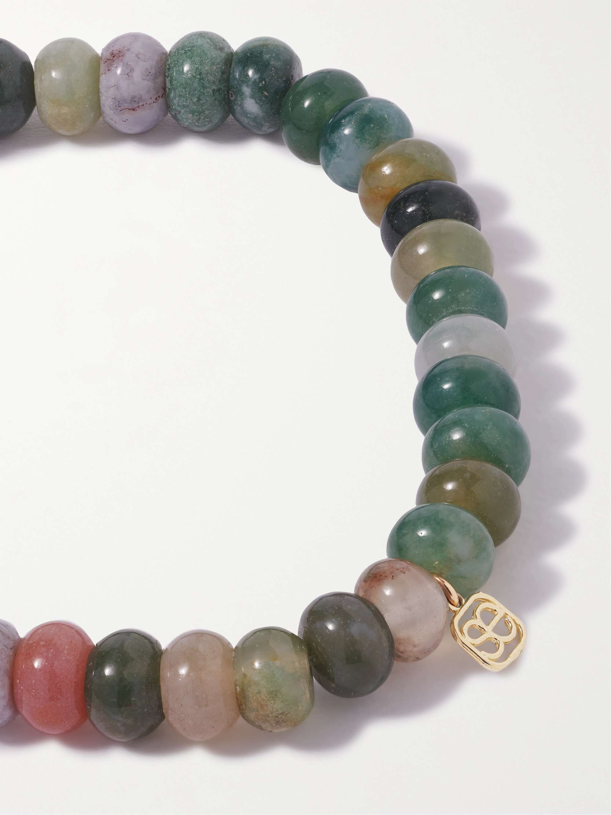 SYDNEY EVAN Evil Eye 14-karat gold, agate enamel and diamond bracelet