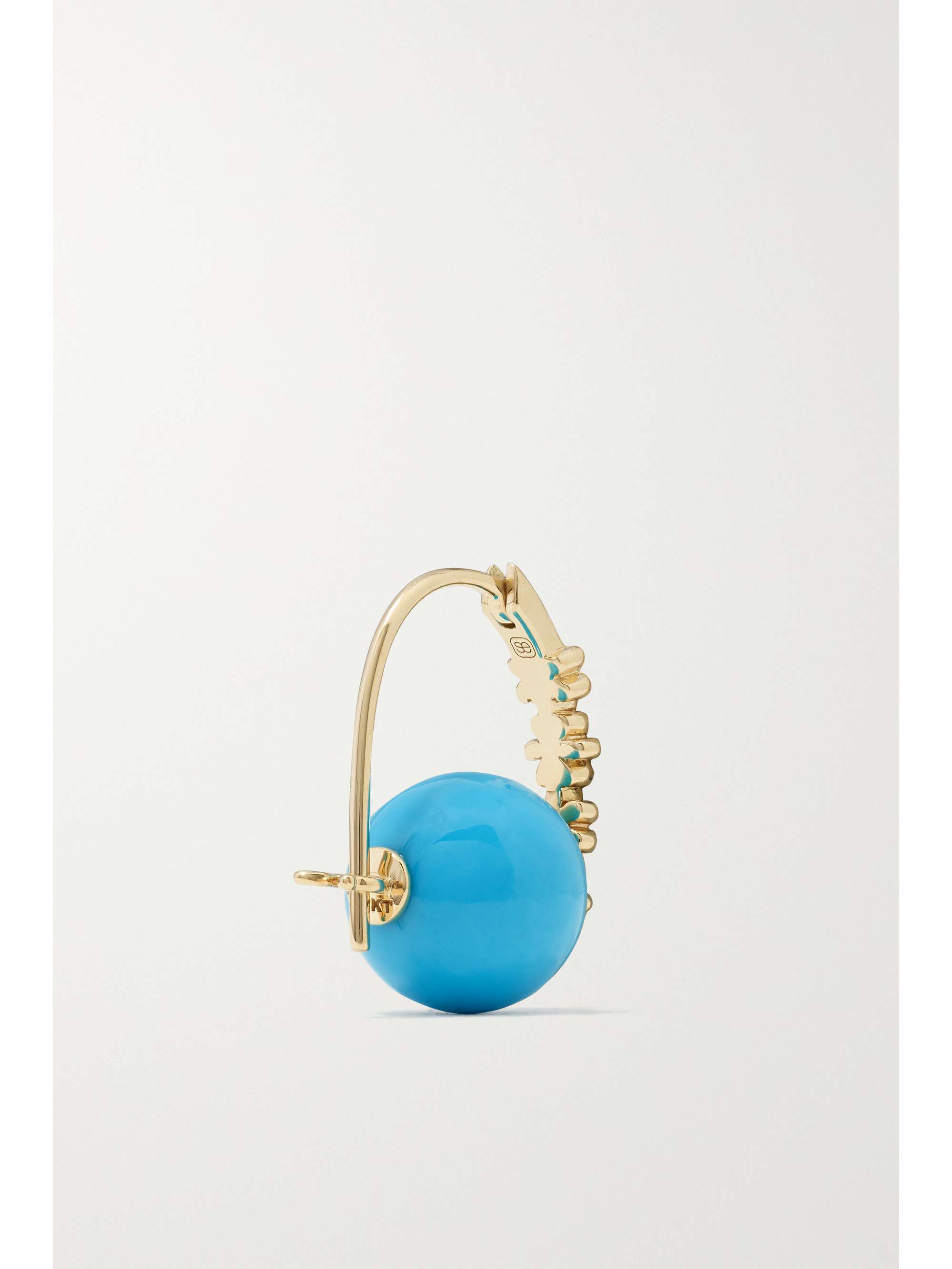 SYDNEY EVAN 14-karat gold, turquoise and diamond earrings