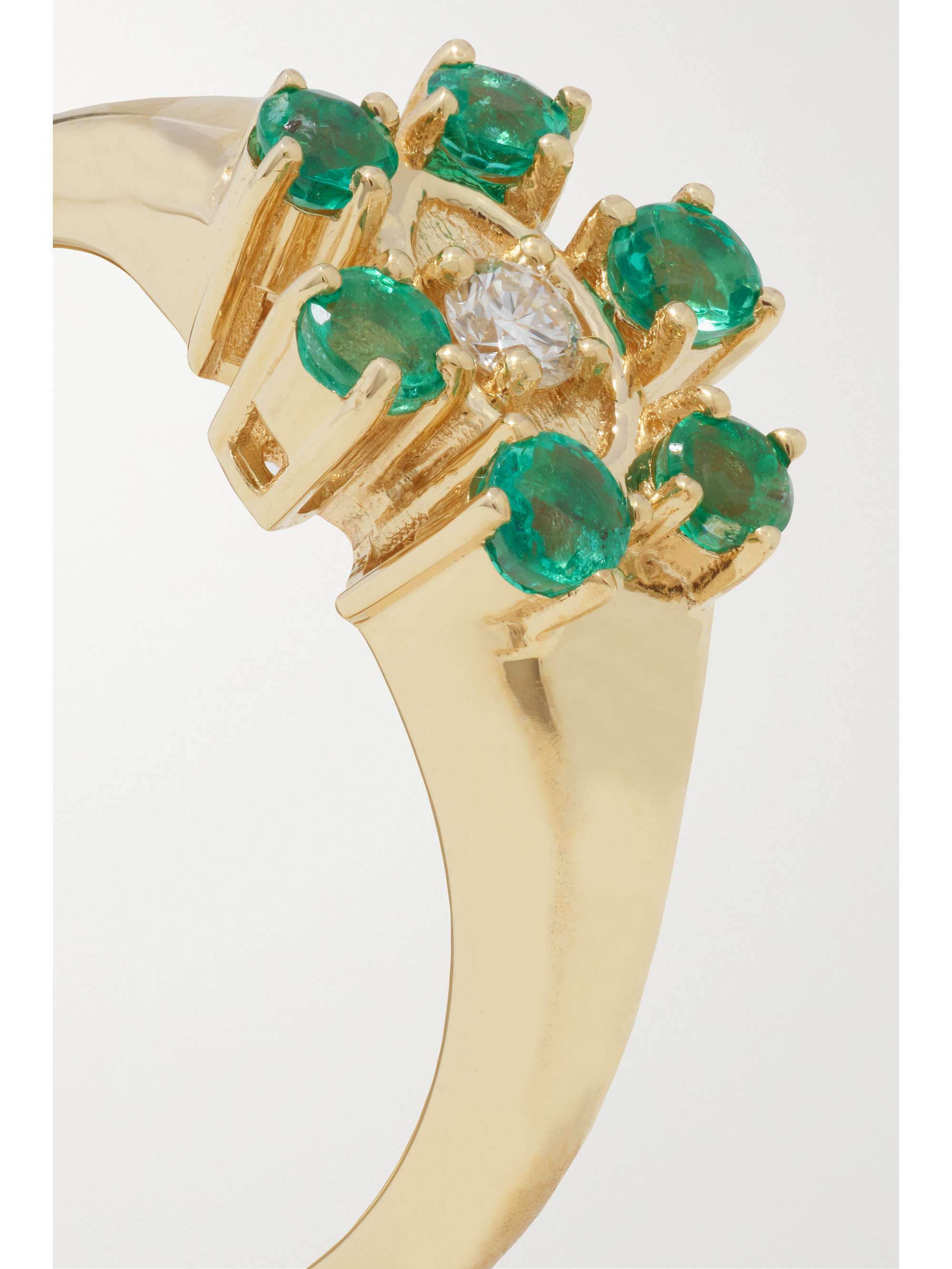 SYDNEY EVAN Eye 14-karat gold, emerald and diamond ring
