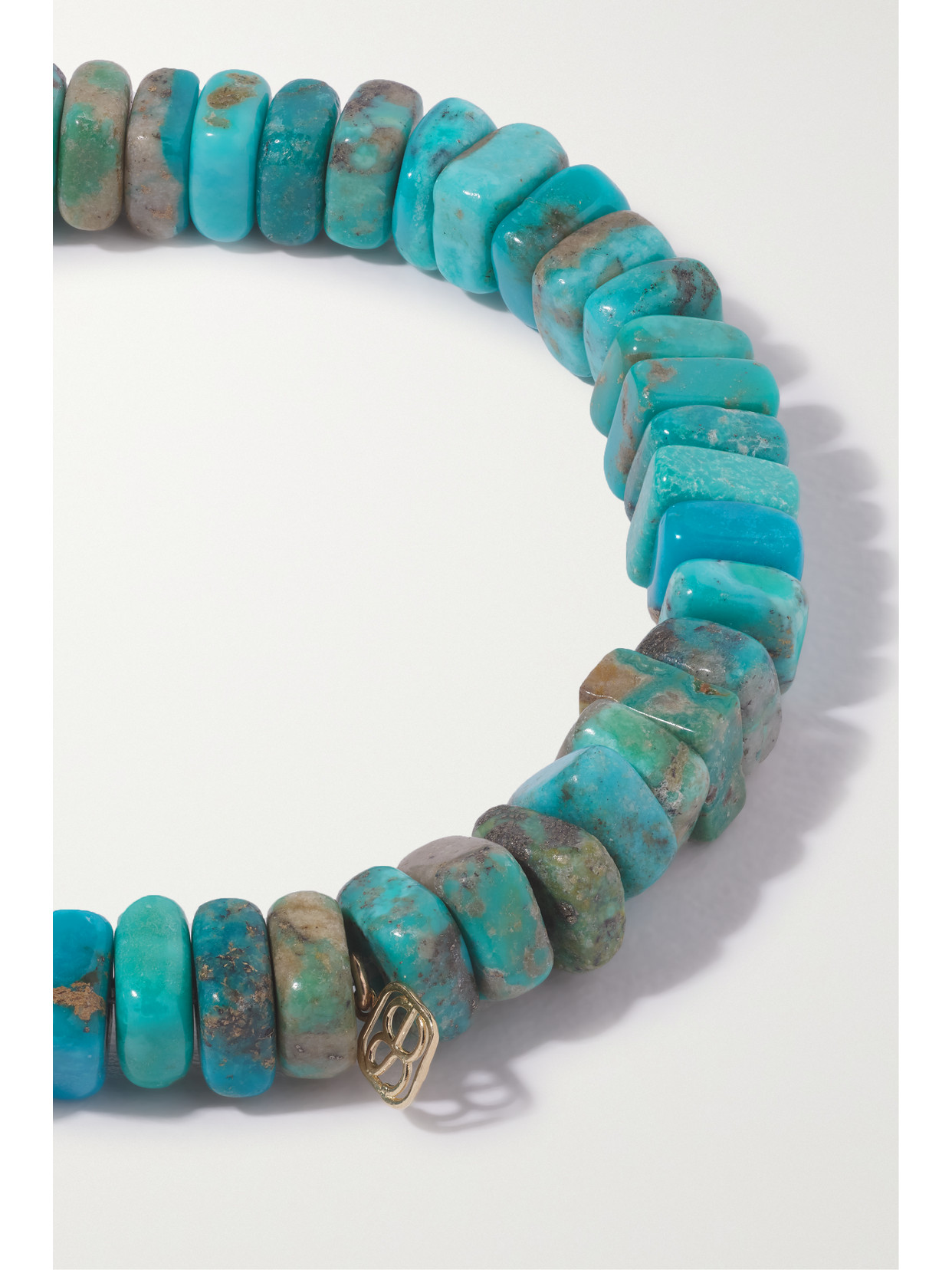 Sydney Evan Small Arrow 14-karat Gold, Turquoise And Diamond Bracelet In Blue