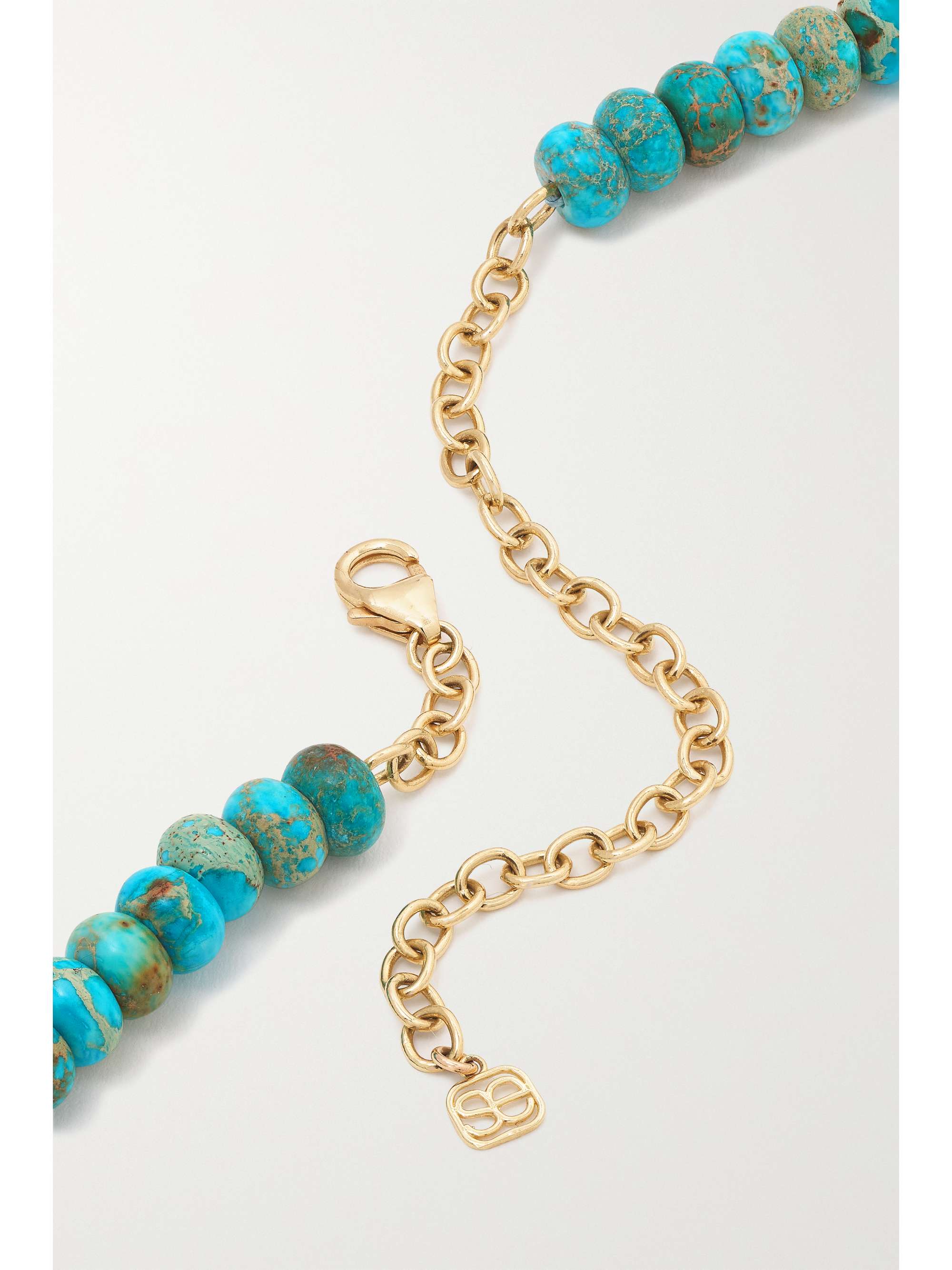 SYDNEY EVAN Butterfly 14-karat gold turquoise necklace