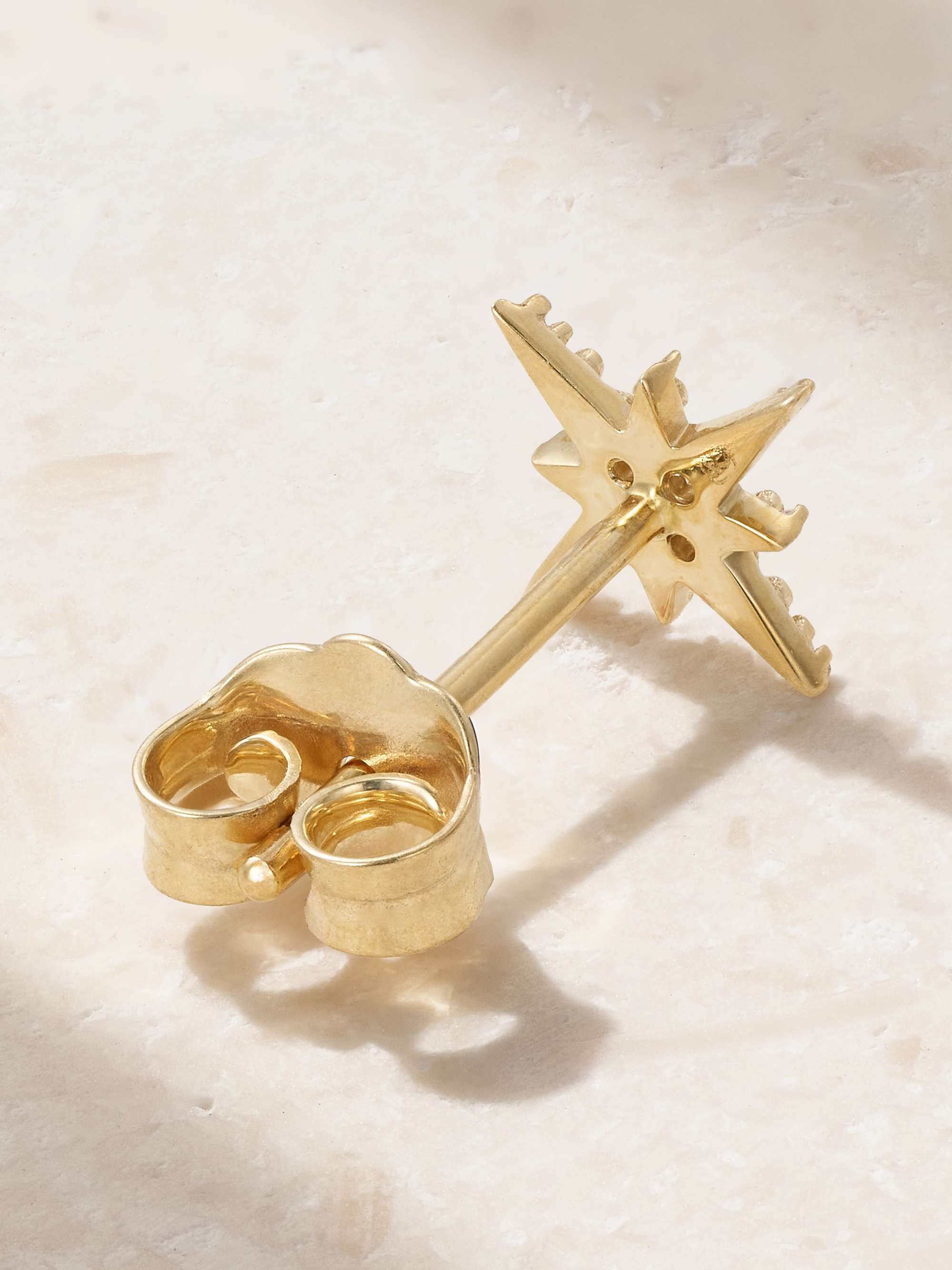 SYDNEY EVAN Mini Starburst 14K 黄金钻石单只耳钉
