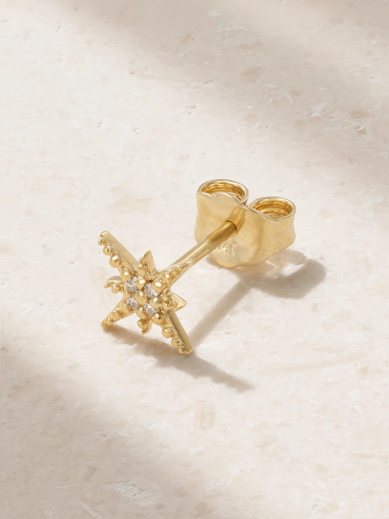 Sydney Evan - Mini Starburst 14-karat Gold Diamond Single Earring - One size