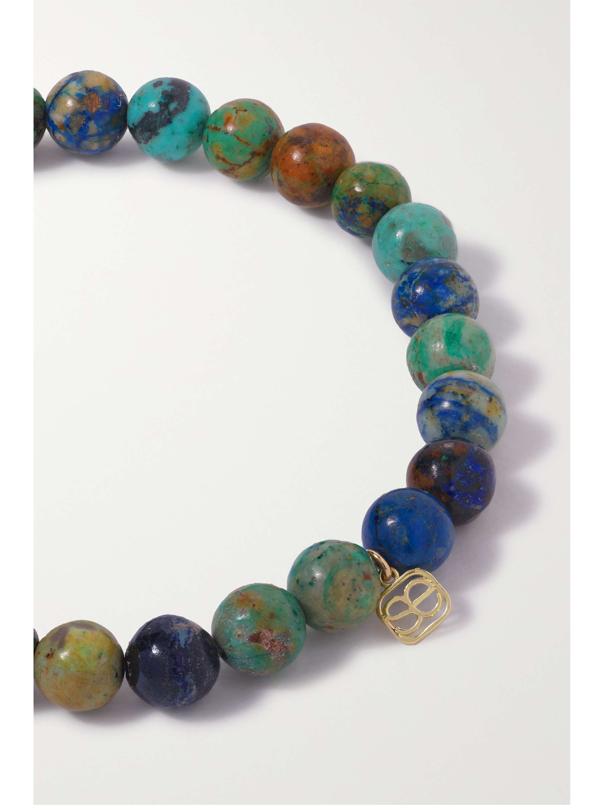 SYDNEY EVAN Dragonfly 14-karat gold, chrysocolla and diamond bracelet