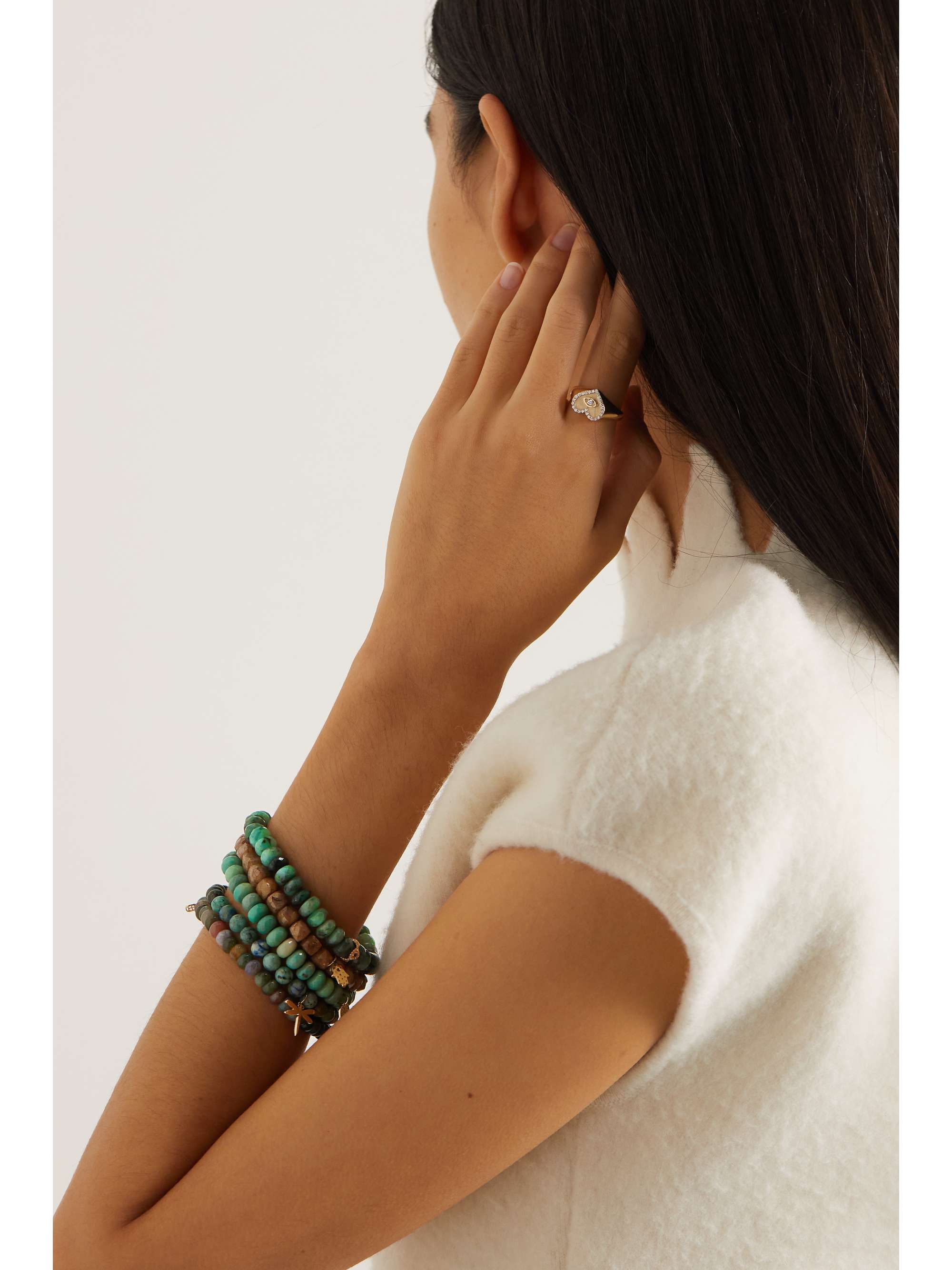 SYDNEY EVAN Evil Eye Eternity 14-karat gold multi-stone bracelet
