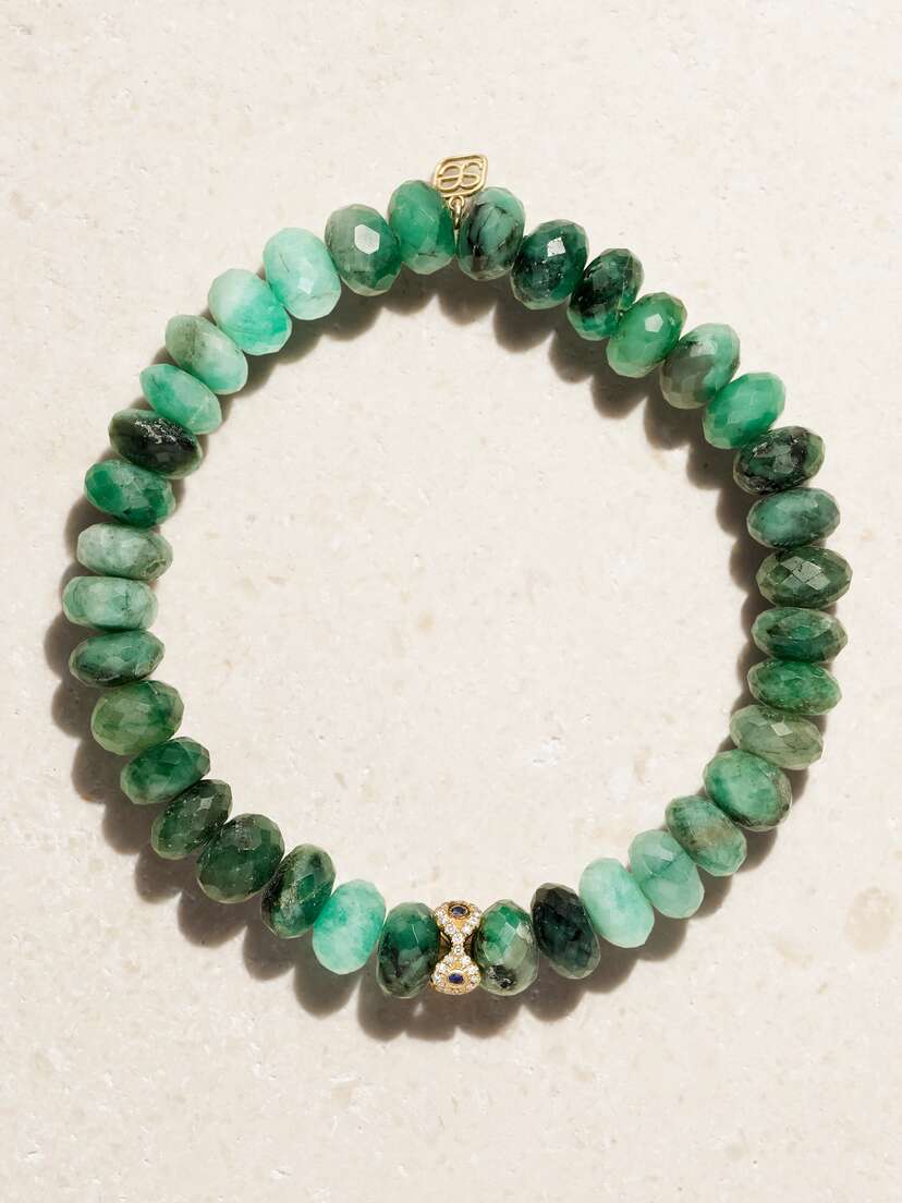 Sydney Evan Evil Eye Eternity 14-karat Gold Multi-stone Bracelet