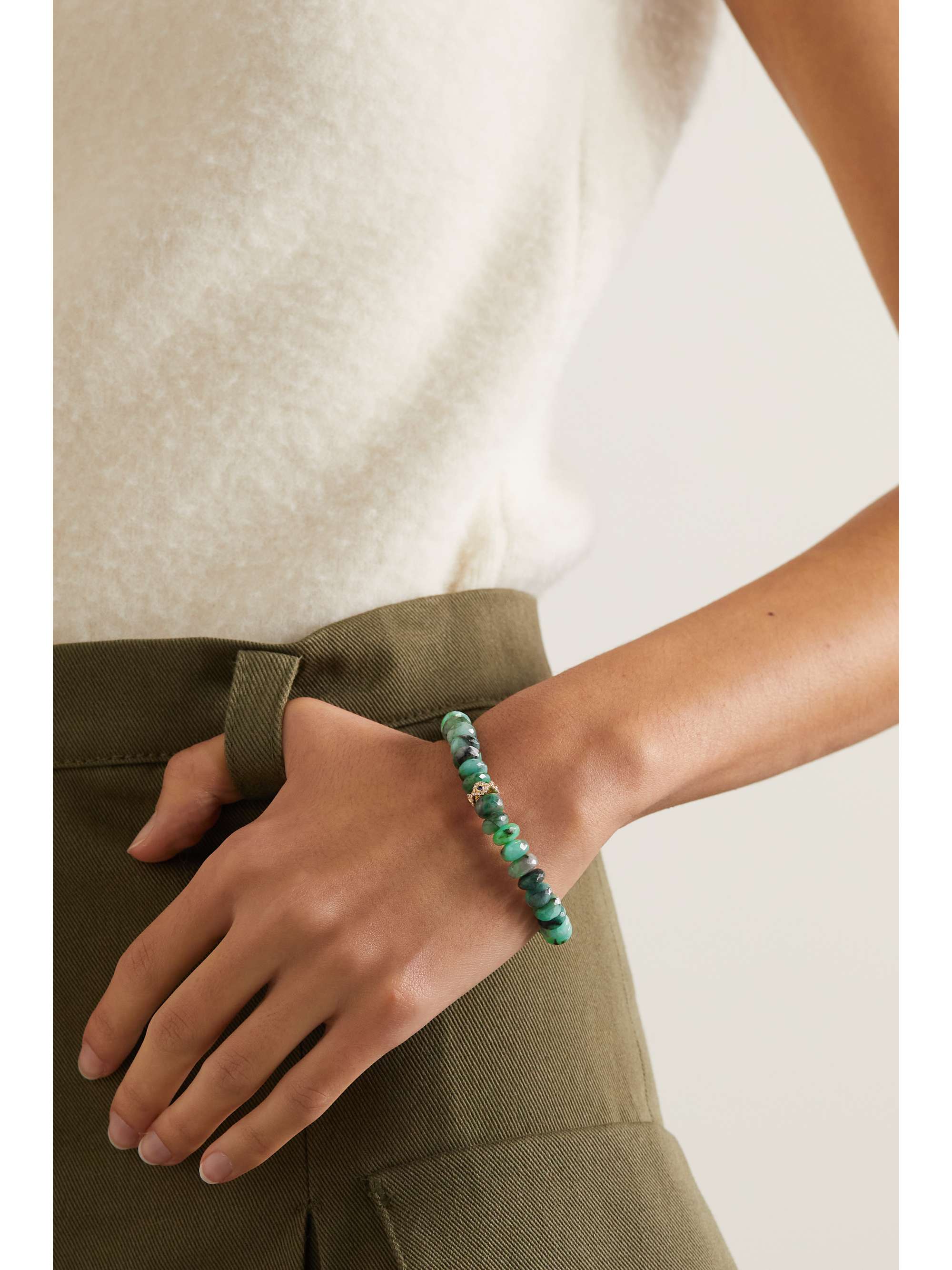 SYDNEY EVAN Evil Eye Eternity 14-karat gold multi-stone bracelet