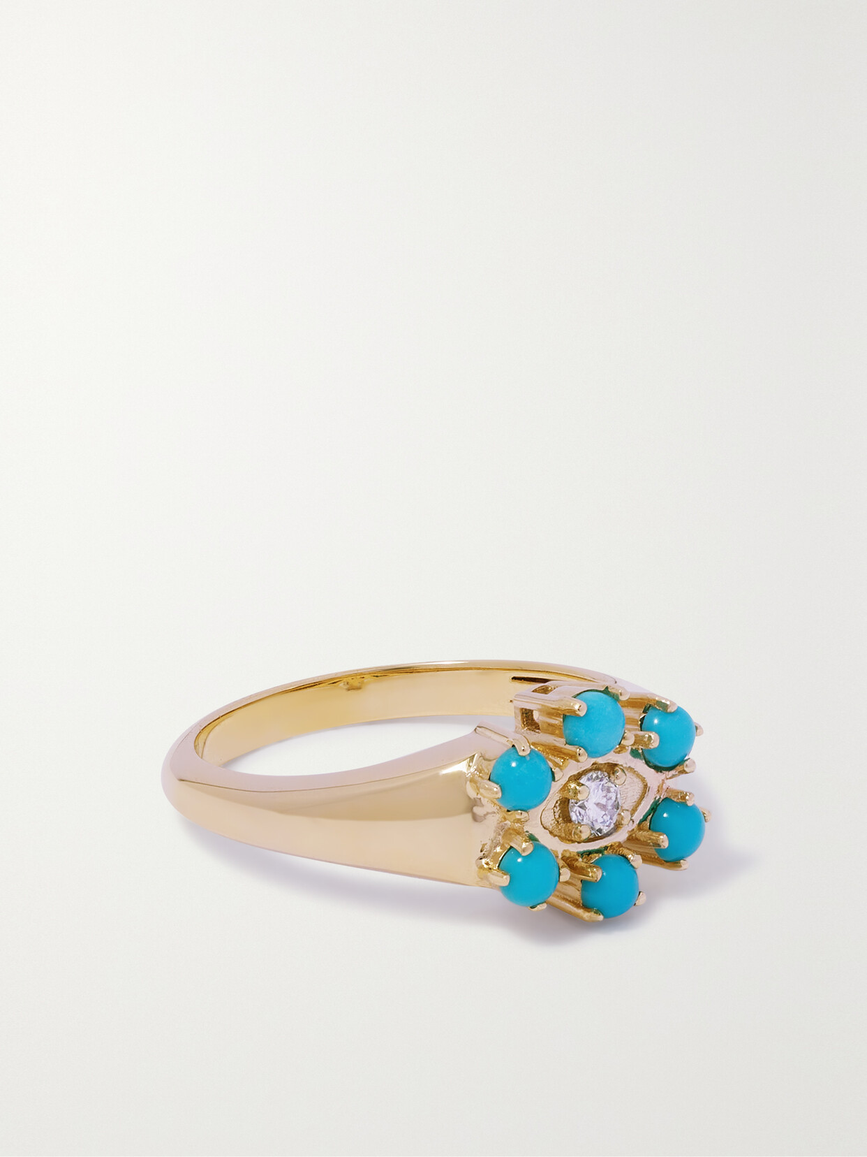 Sydney Evan Eye 14-karat Gold, Turquoise And Diamond Ring - Blue