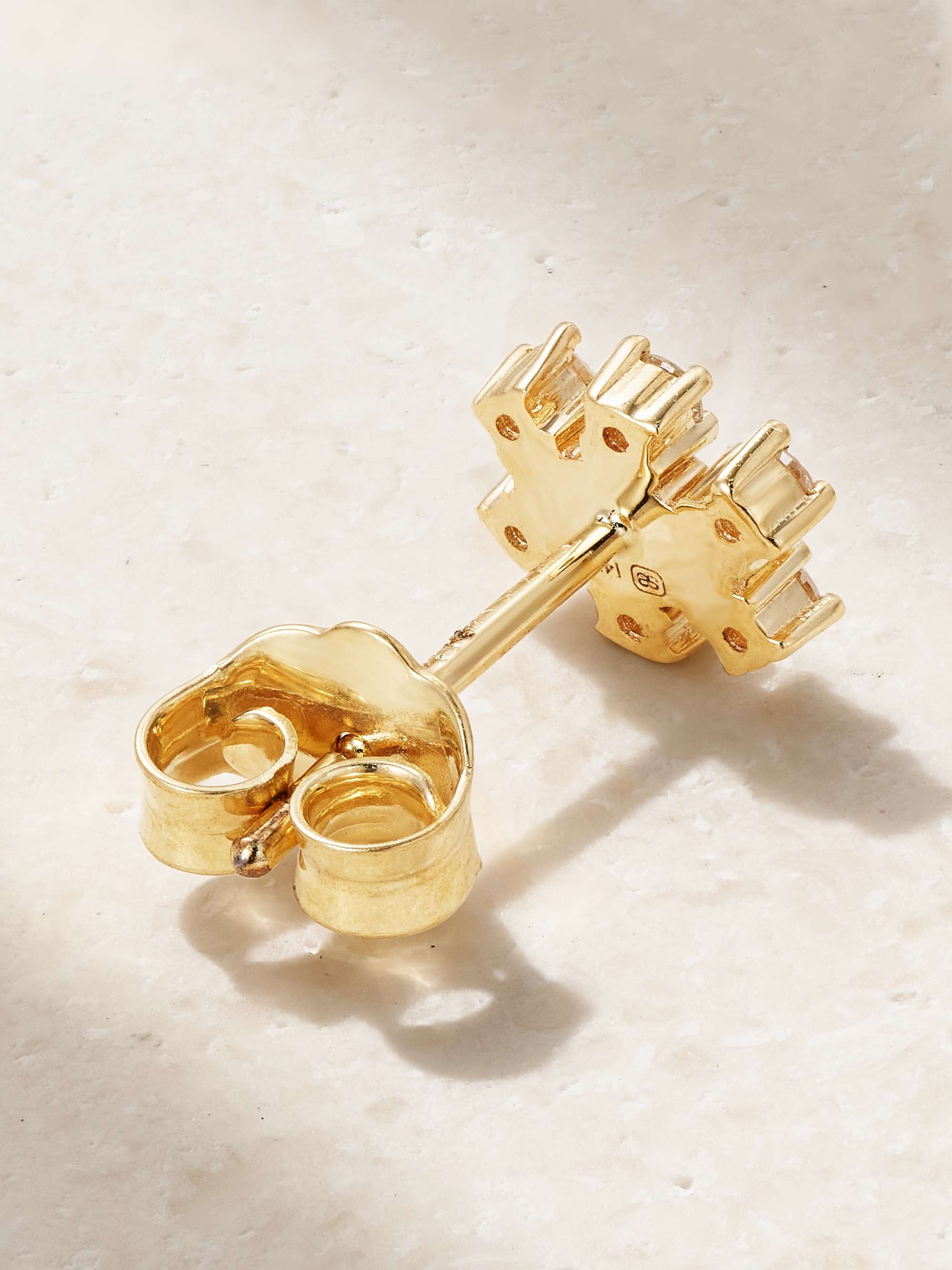 SYDNEY EVAN Eye Flower 14-karat gold diamond single earring