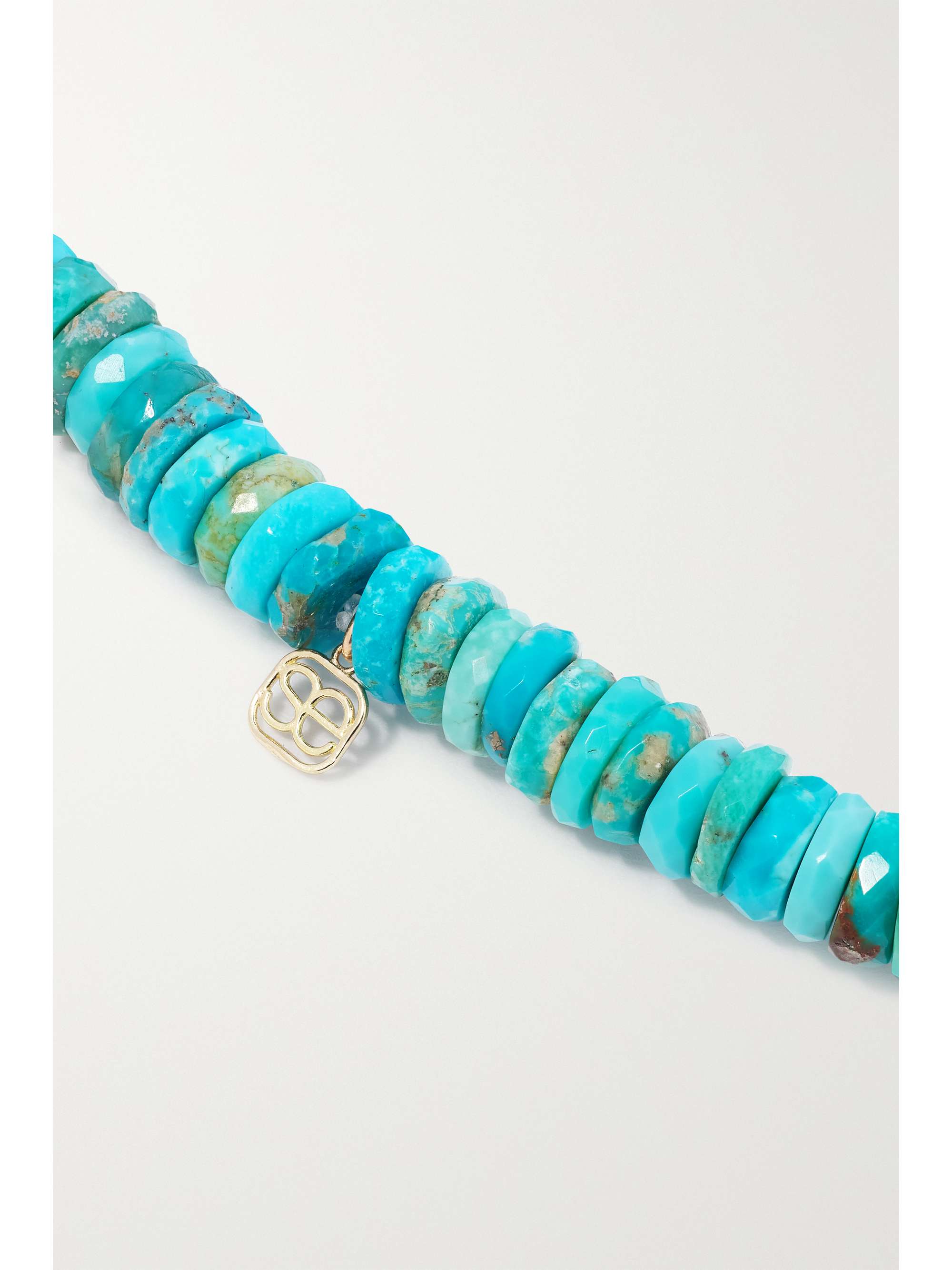 SYDNEY EVAN Arizona small 14-karat gold, turquoise and diamond bracelet