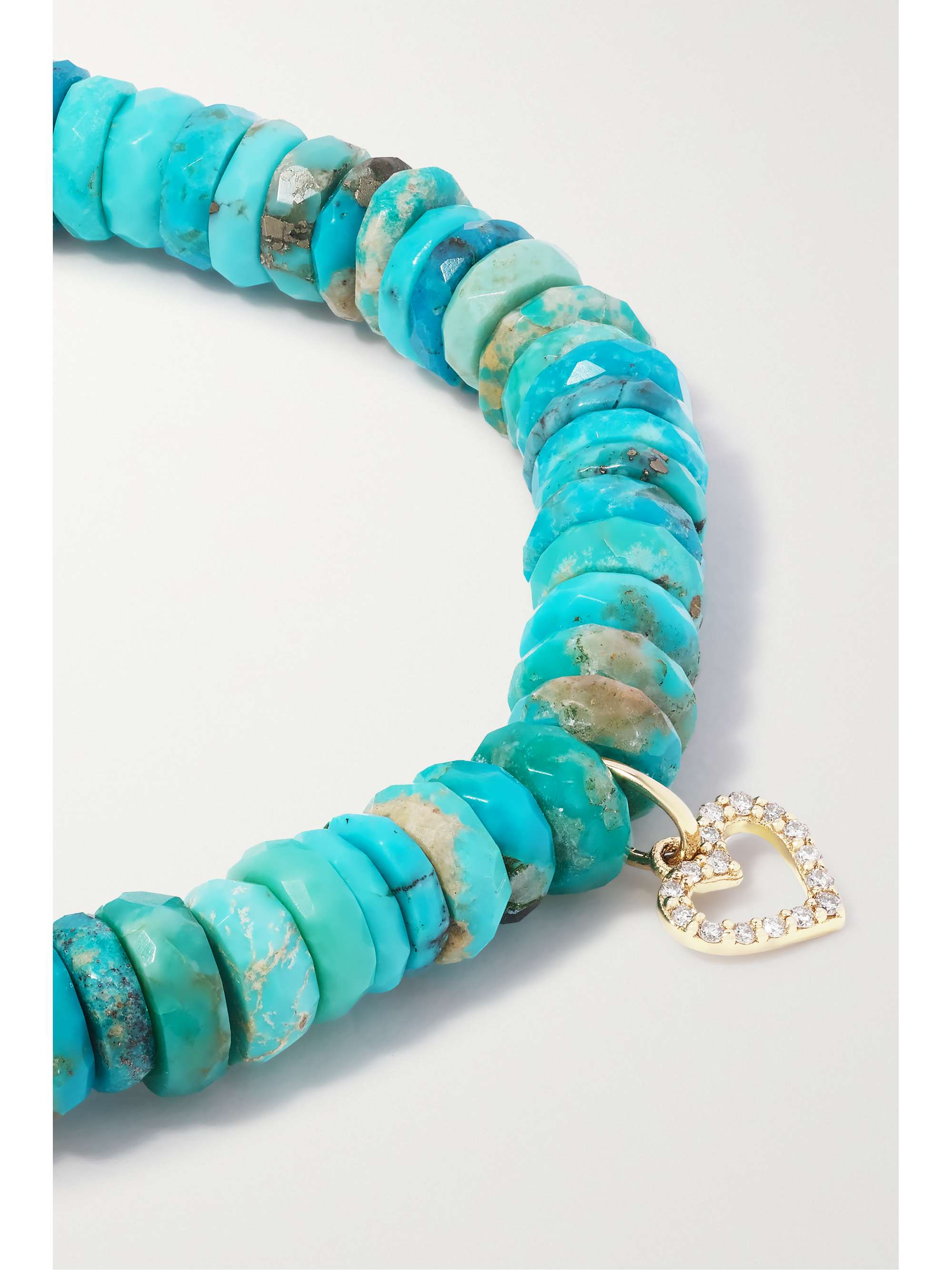 SYDNEY EVAN Arizona small 14-karat gold, turquoise and diamond bracelet