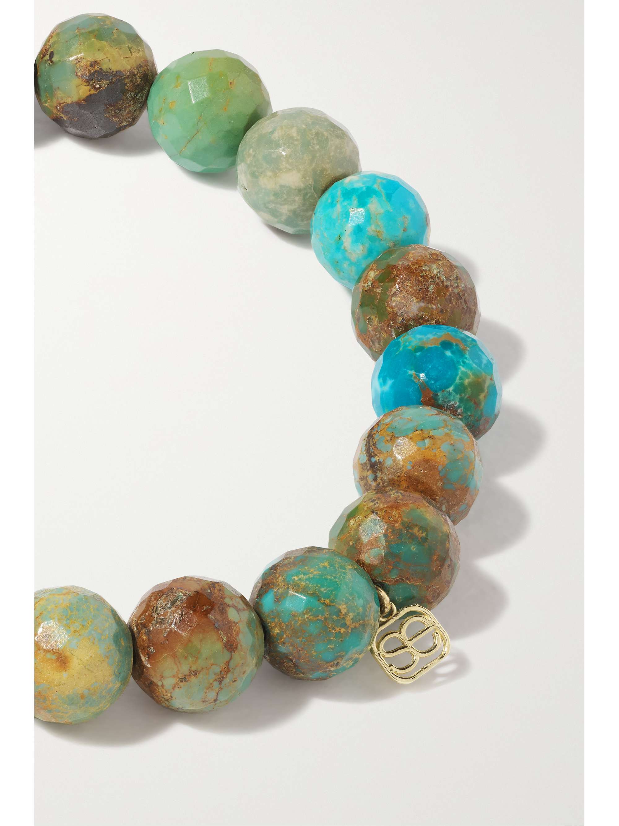 SYDNEY EVAN Cowboy Boot 14-karat gold multi-stone bracelet