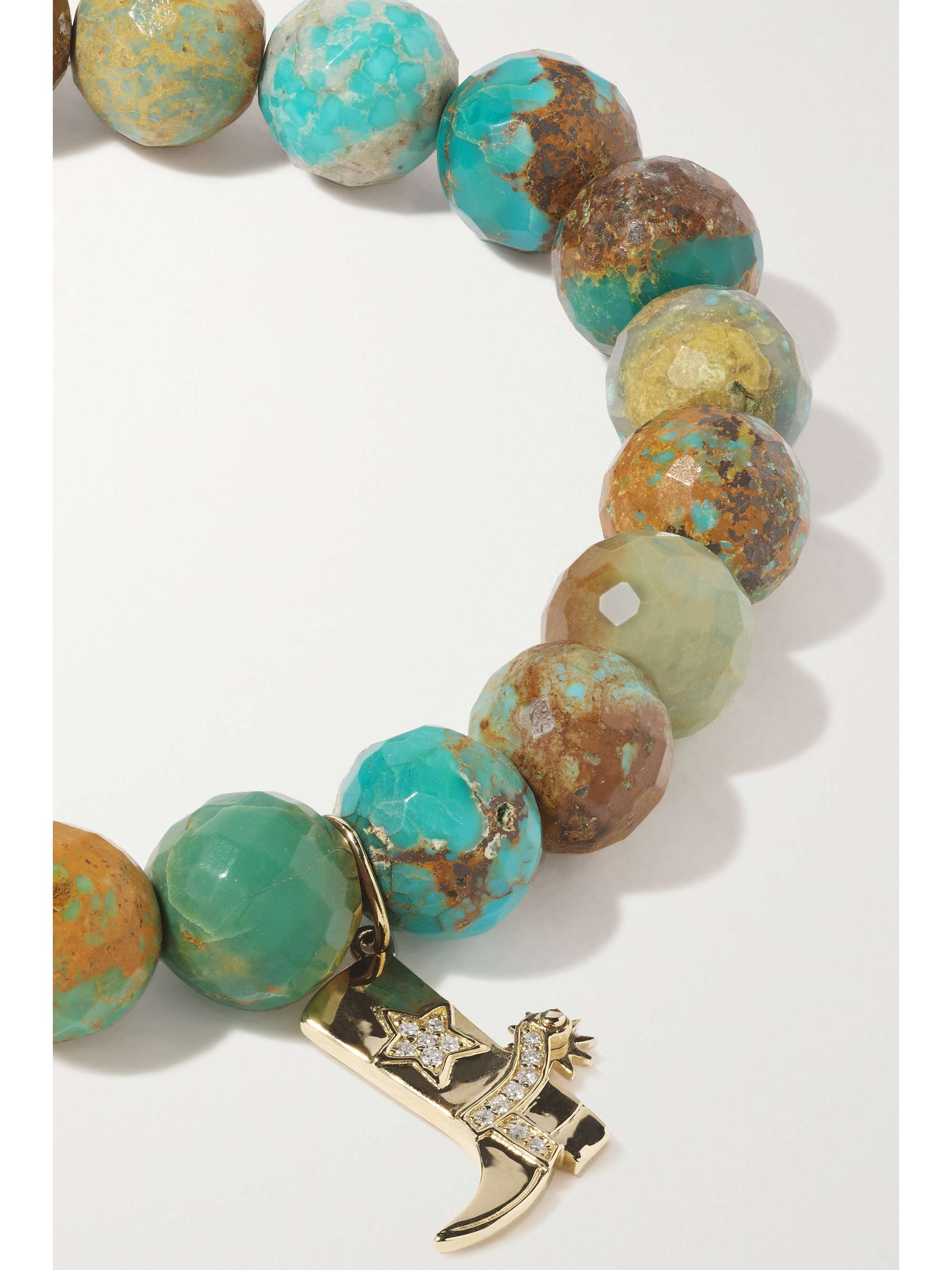 SYDNEY EVAN Cowboy Boot 14-karat gold multi-stone bracelet