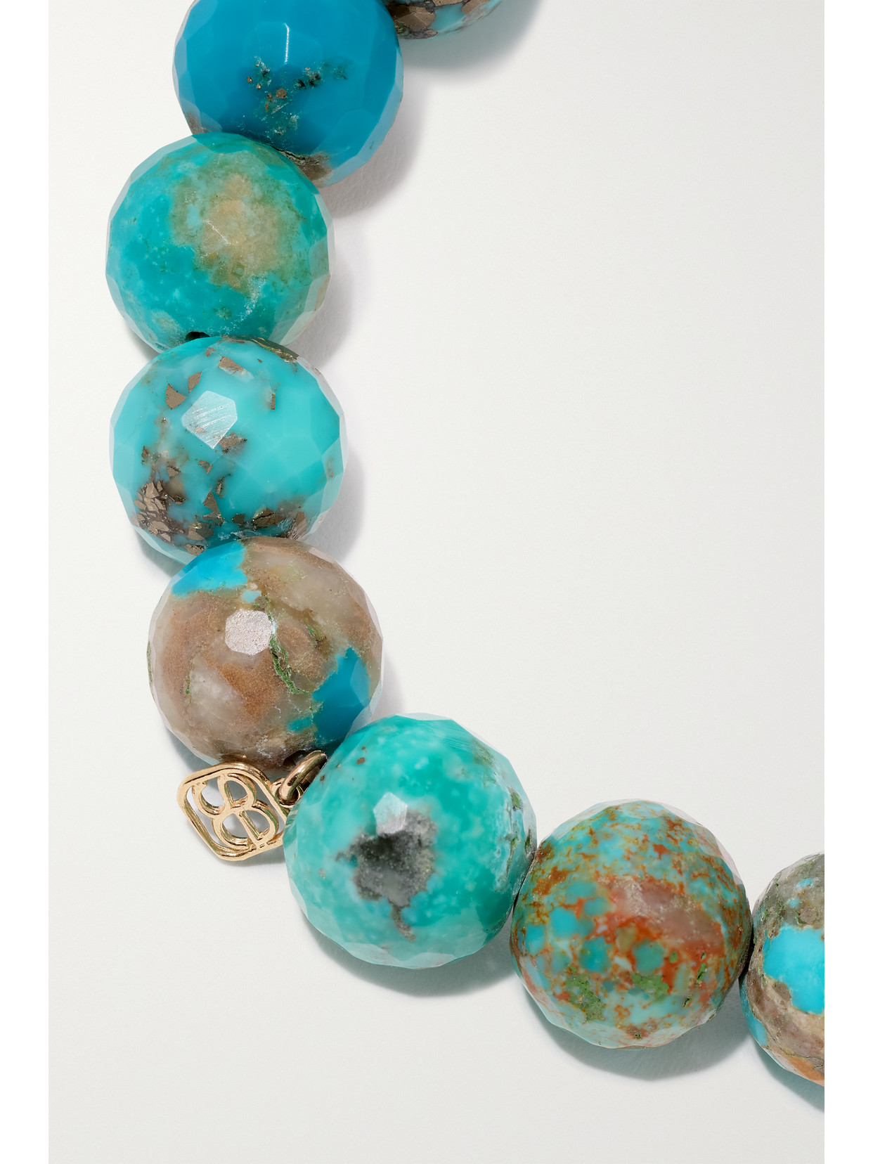 Sydney Evan Large Luck And Protection 14-karat Gold, Turquoise And Diamond Bracelet In Gold