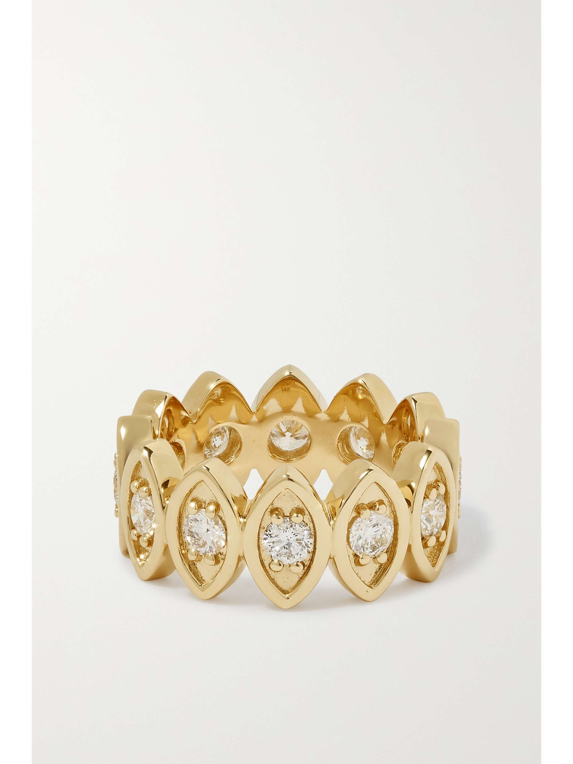 SYDNEY EVAN Large Evil Eye 14-karat gold diamond ring