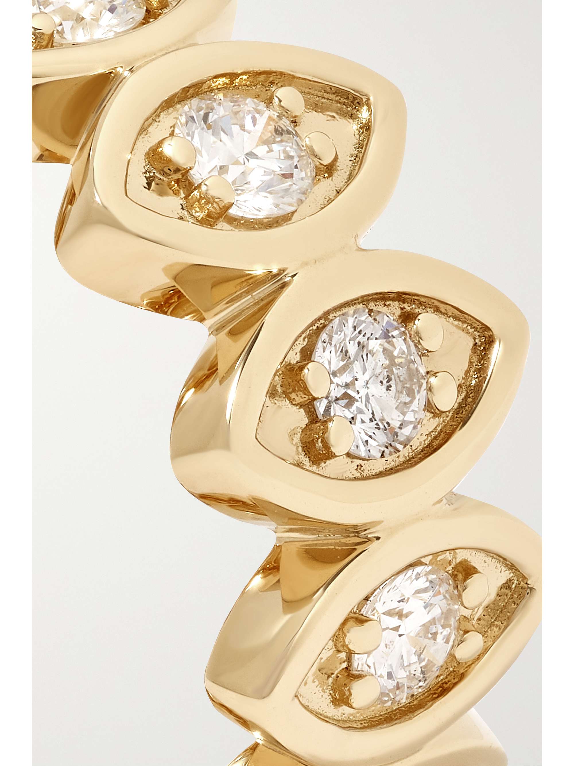 SYDNEY EVAN Large Evil Eye 14-karat gold diamond ring