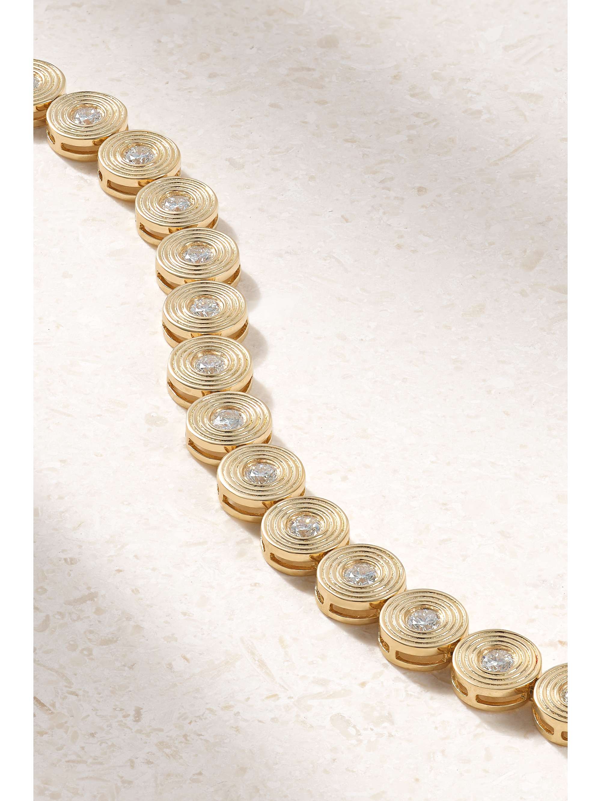 SYDNEY EVAN Large 14-karat gold emerald tennis bracelet